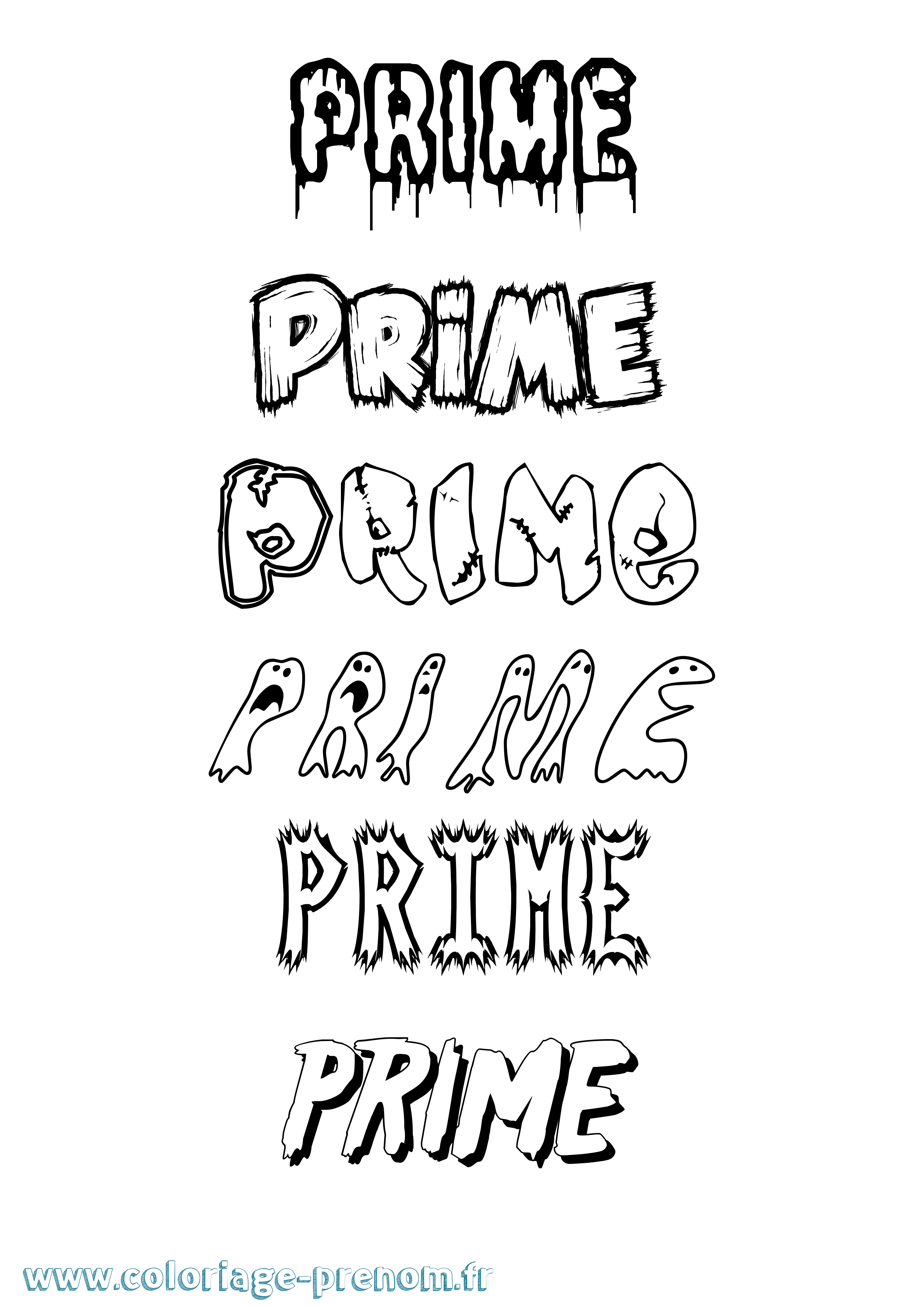 Coloriage Prime Frisson Coloriage prénom Prime Frisson