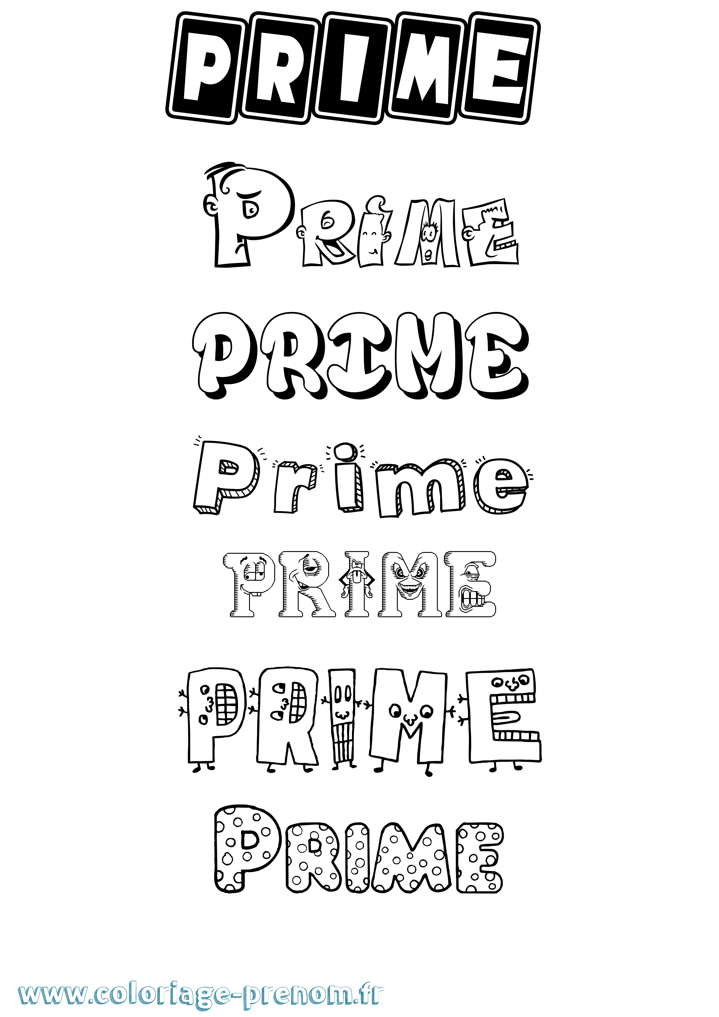 Coloriage Prime Fun Coloriage prénom Prime Fun