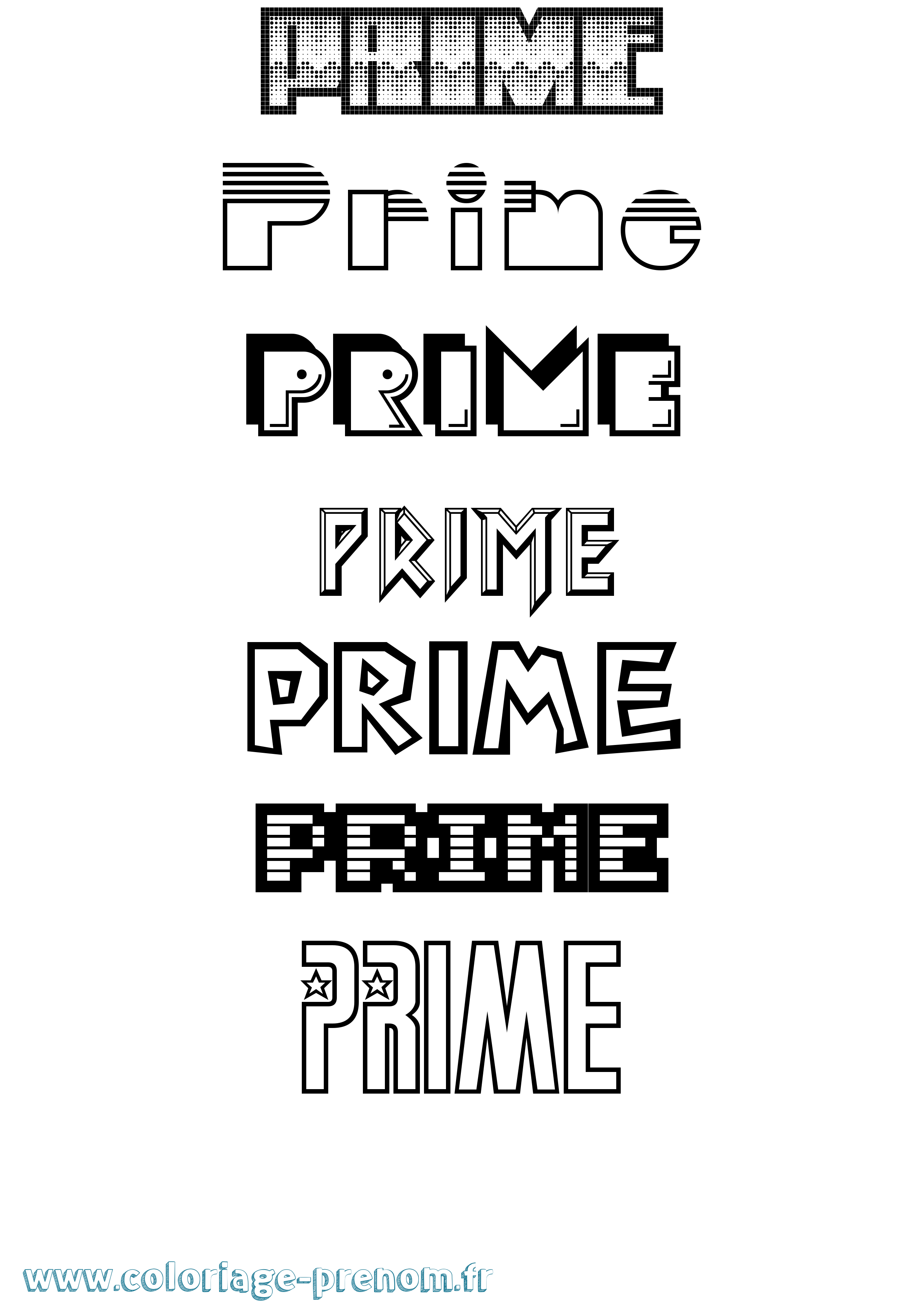 Coloriage Prime Jeux Vidéos Coloriage prénom Prime Jeux Vidéos