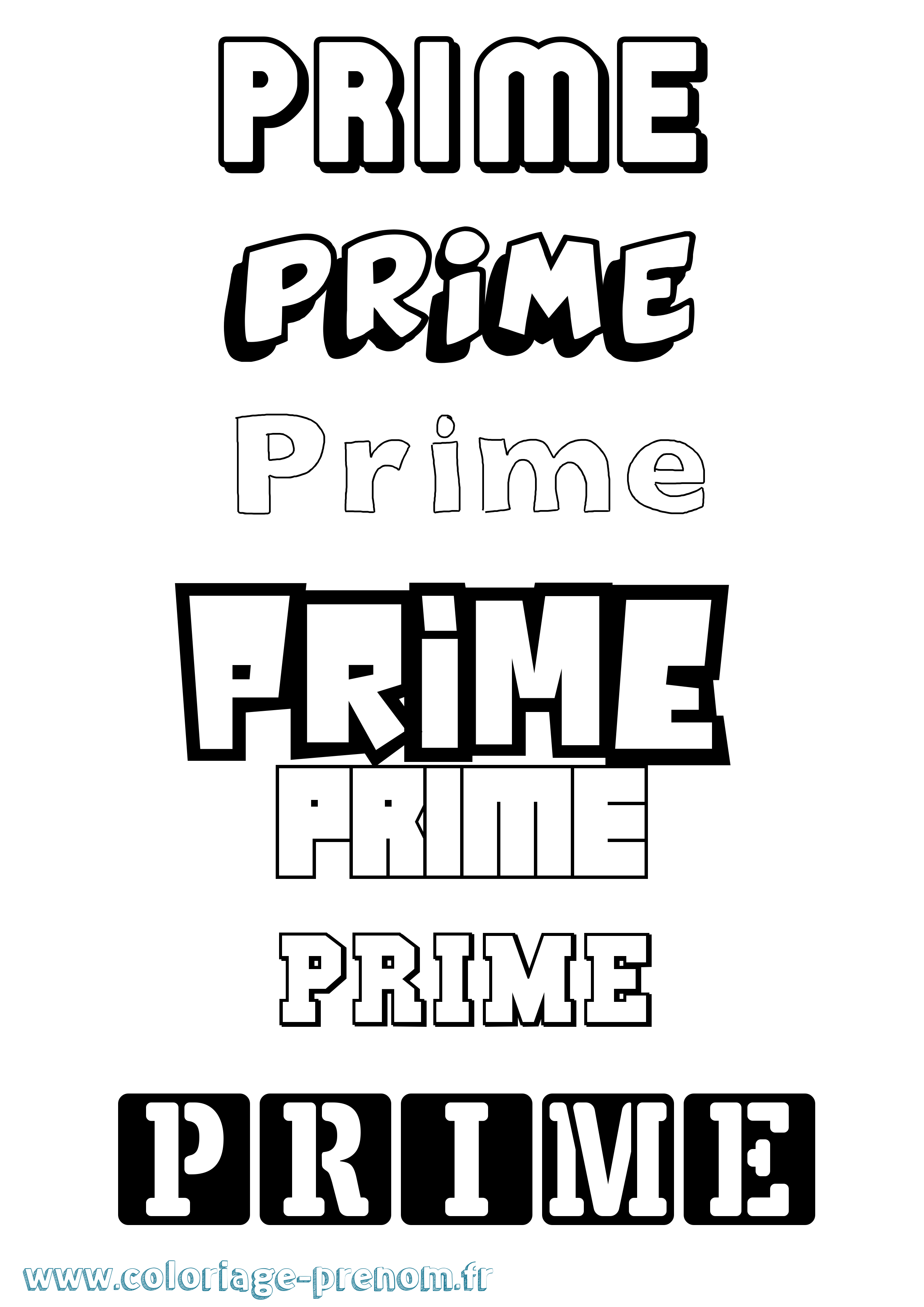 Coloriage Prime Simple Coloriage prénom Prime Simple