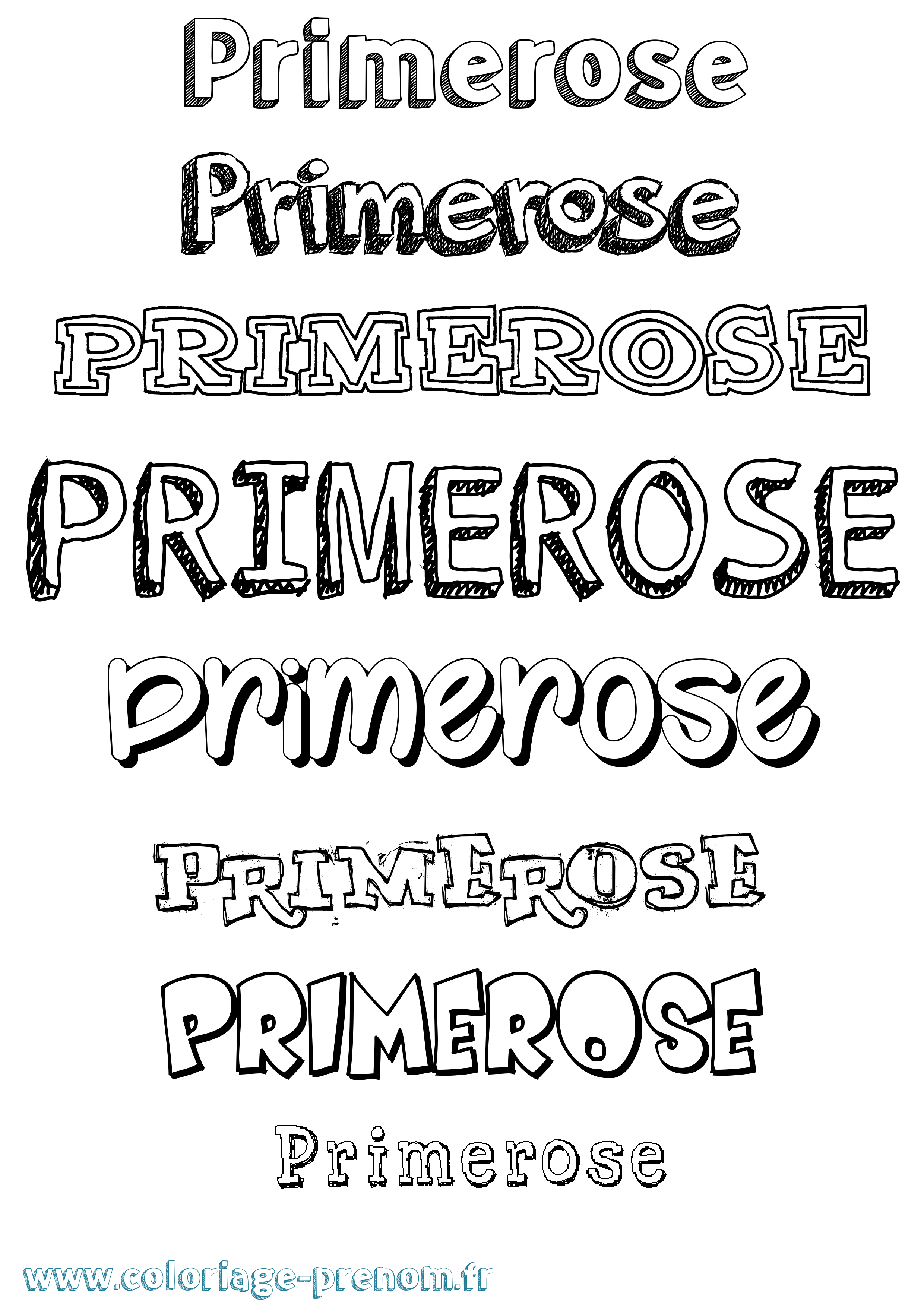 Coloriage Primerose Dessiné Coloriage prénom Primerose Dessiné