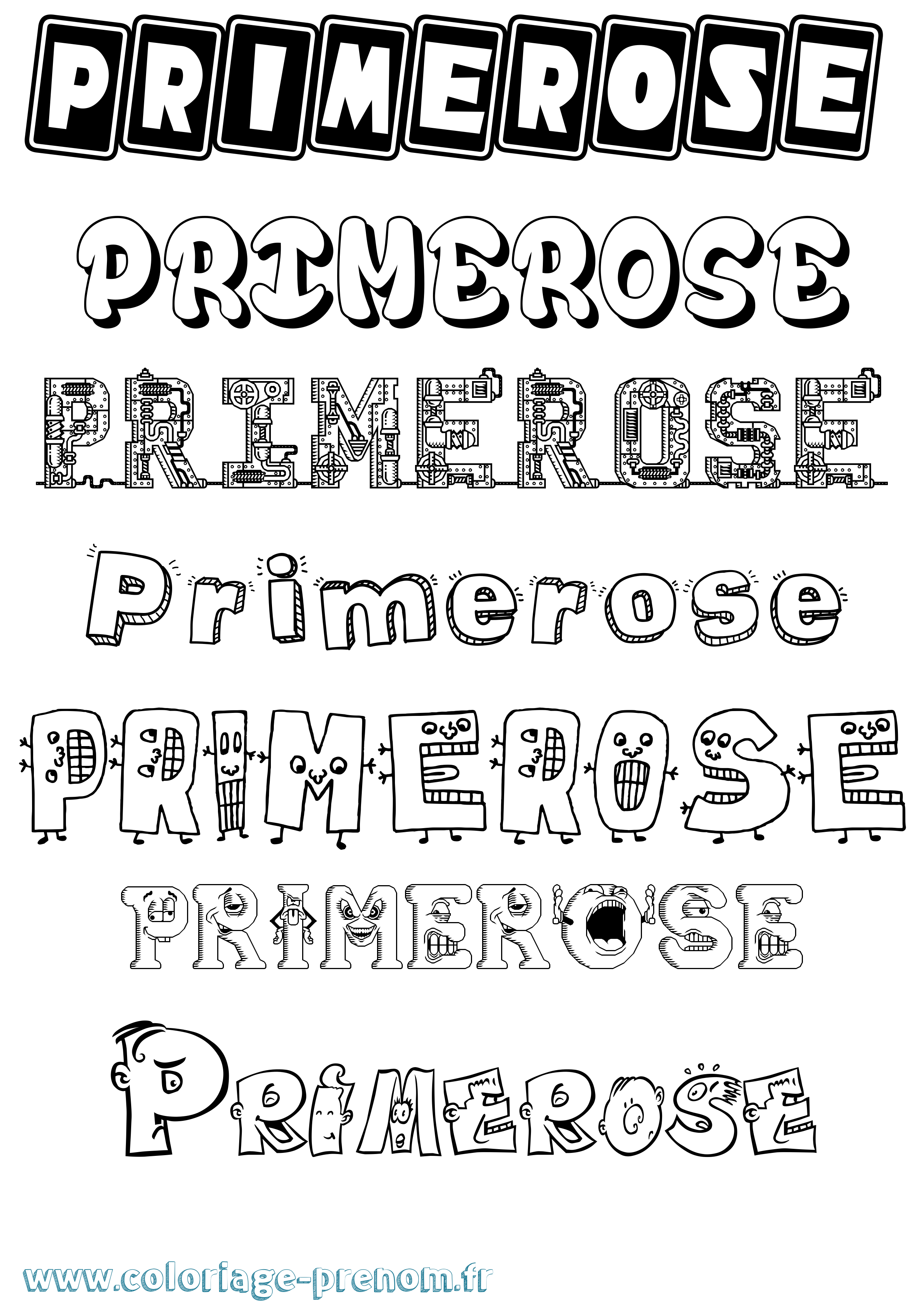 Coloriage Primerose Fun Coloriage prénom Primerose Fun