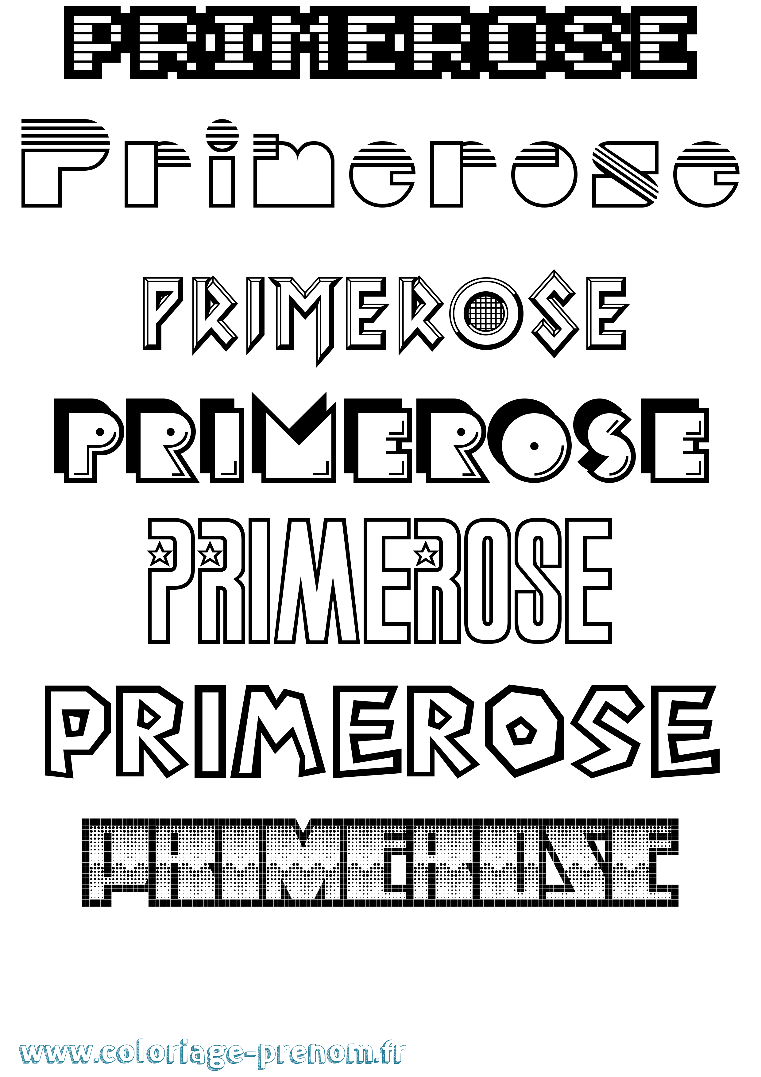 Coloriage Primerose Jeux Vidéos Coloriage prénom Primerose Jeux Vidéos