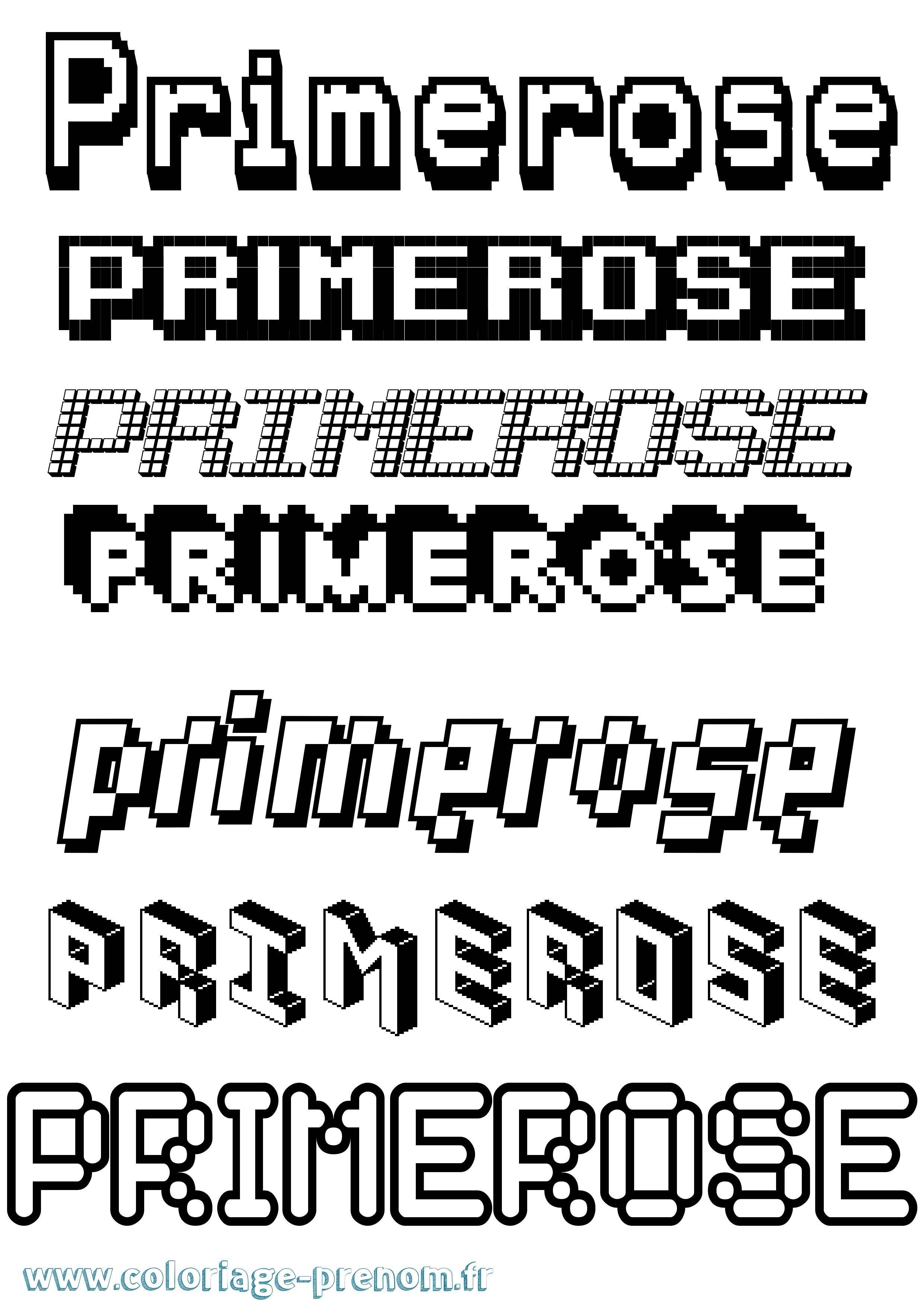 Coloriage Primerose Pixel Coloriage prénom Primerose Pixel