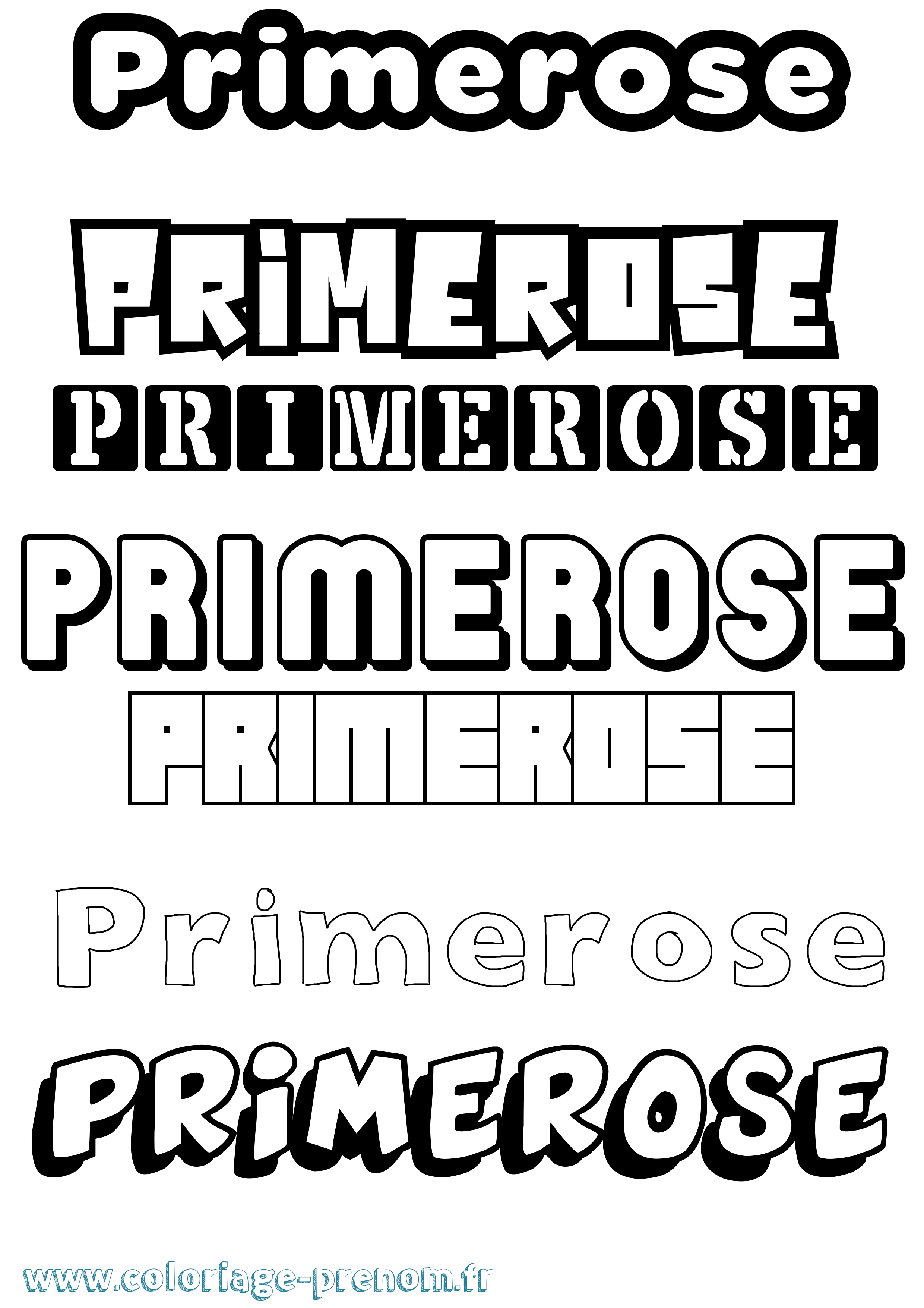 Coloriage Primerose Simple Coloriage prénom Primerose Simple
