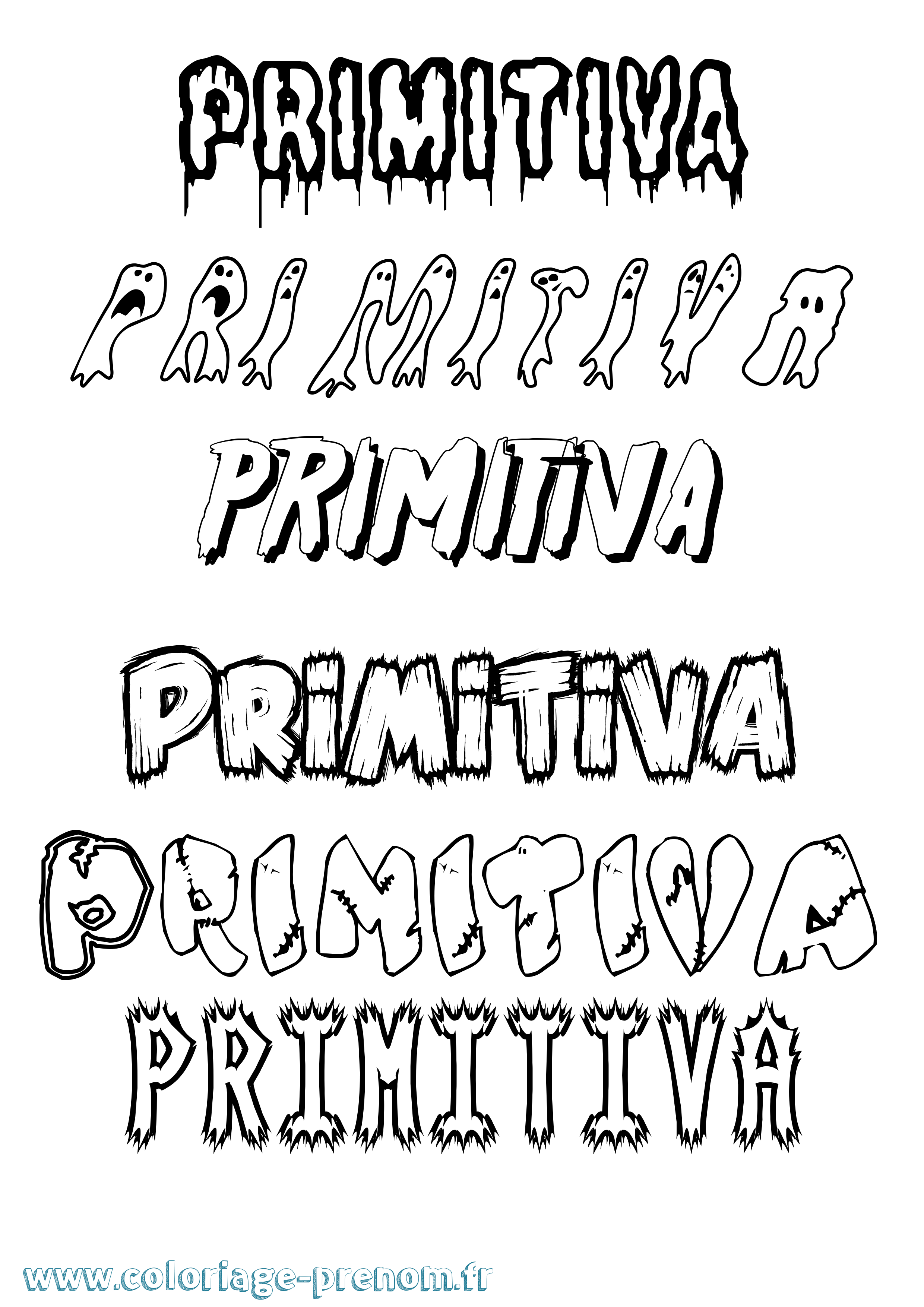 Coloriage Primitiva Frisson Coloriage prénom Primitiva Frisson