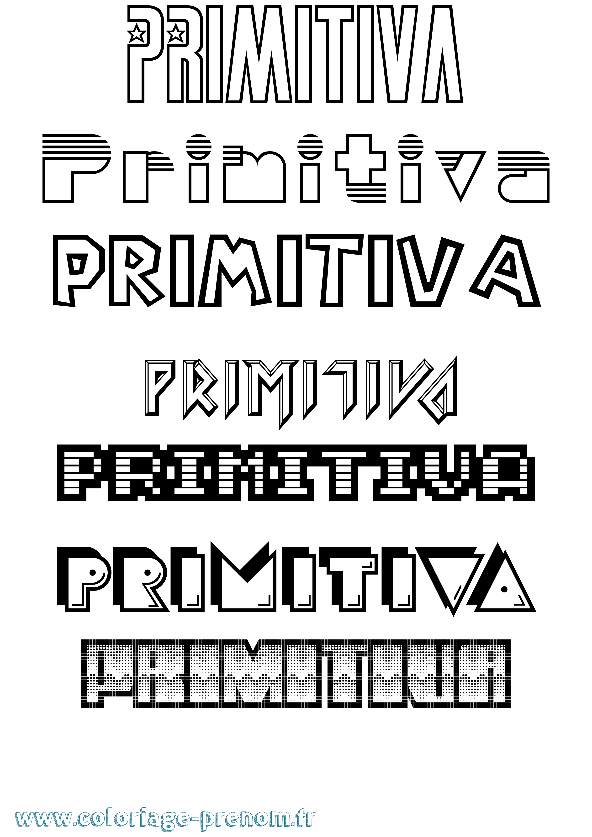 Coloriage Primitiva Jeux Vidéos Coloriage prénom Primitiva Jeux Vidéos