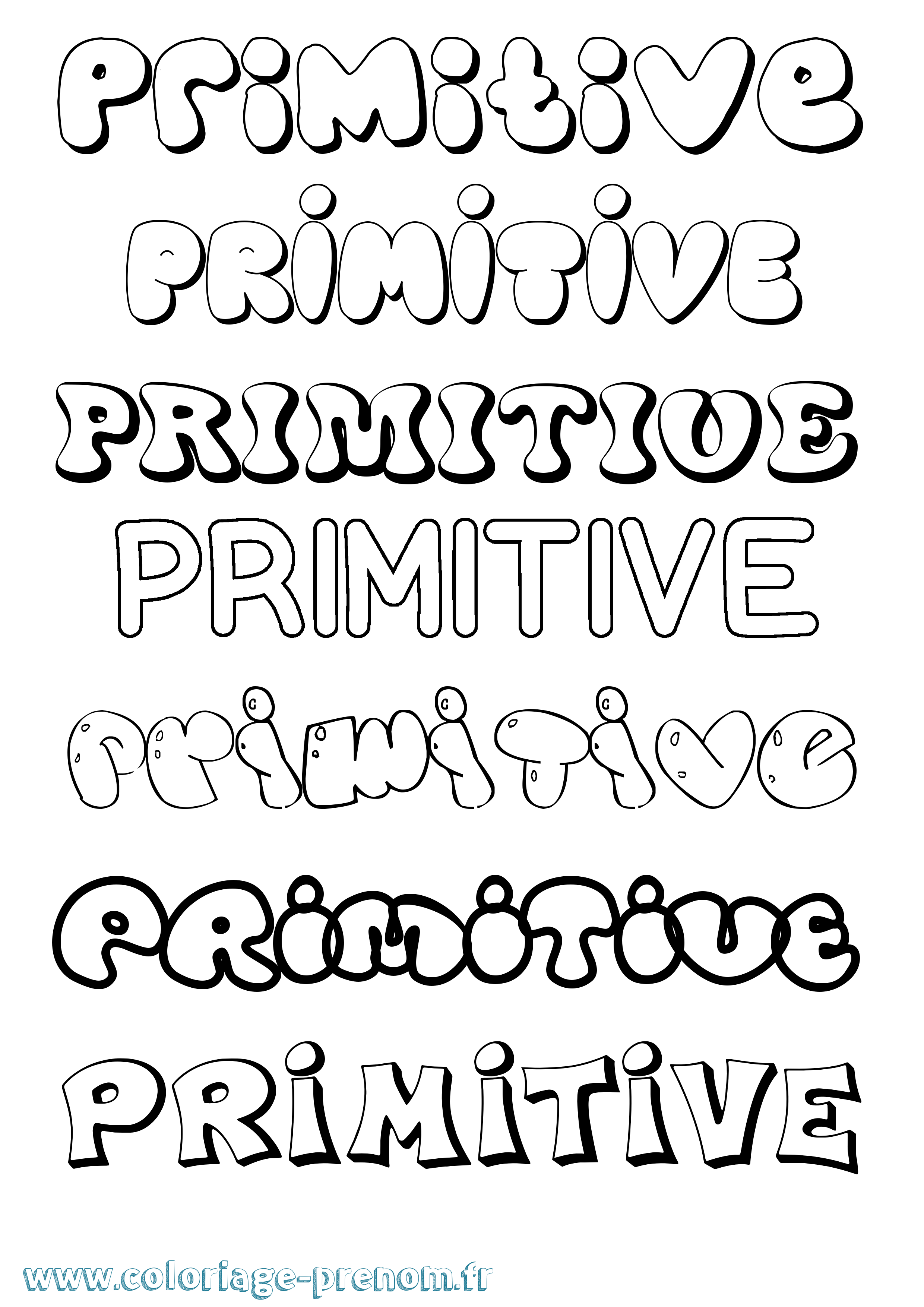 Coloriage Primitive Bubble Coloriage prénom Primitive Bubble