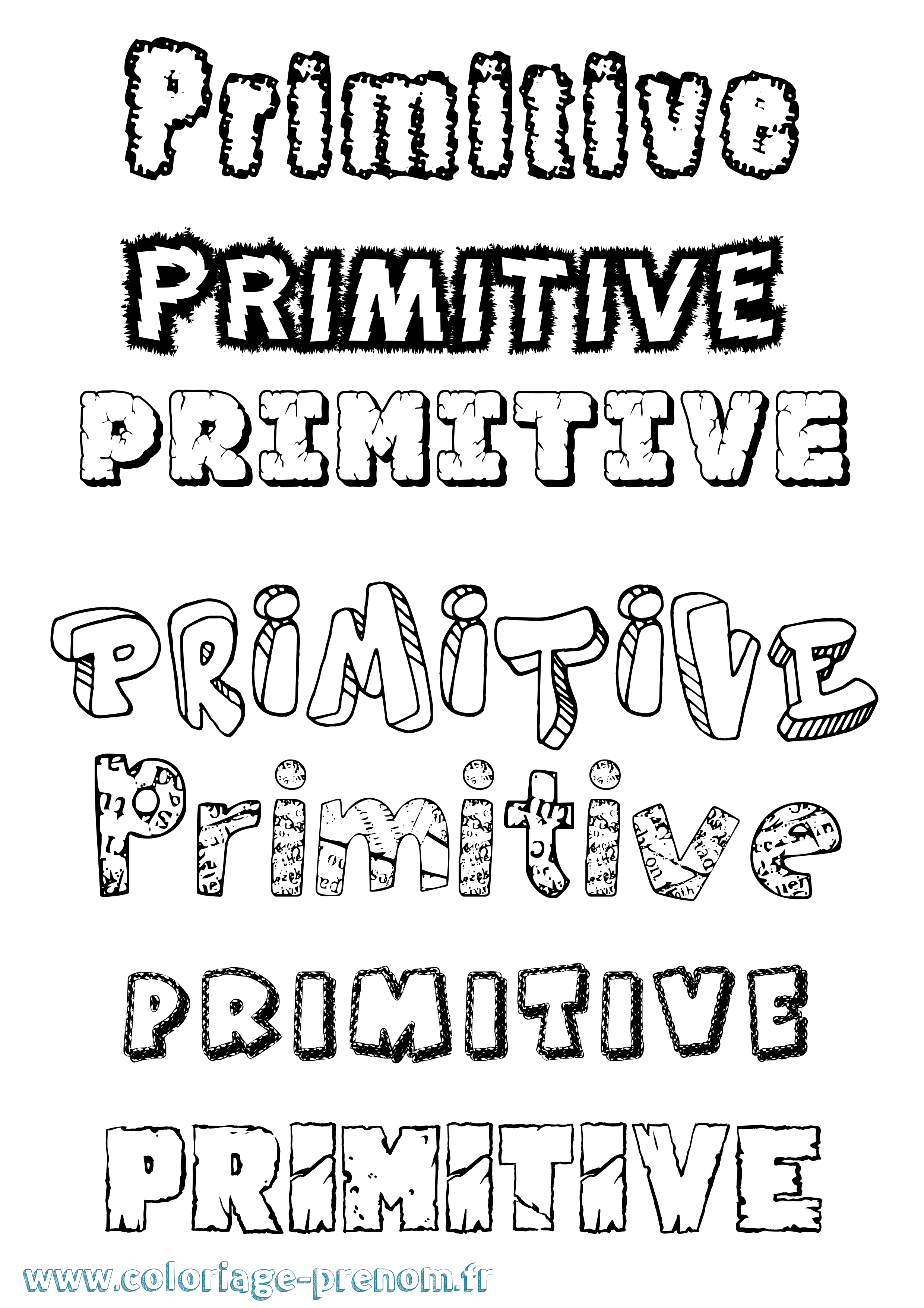 Coloriage Primitive Destructuré Coloriage prénom Primitive Destructuré