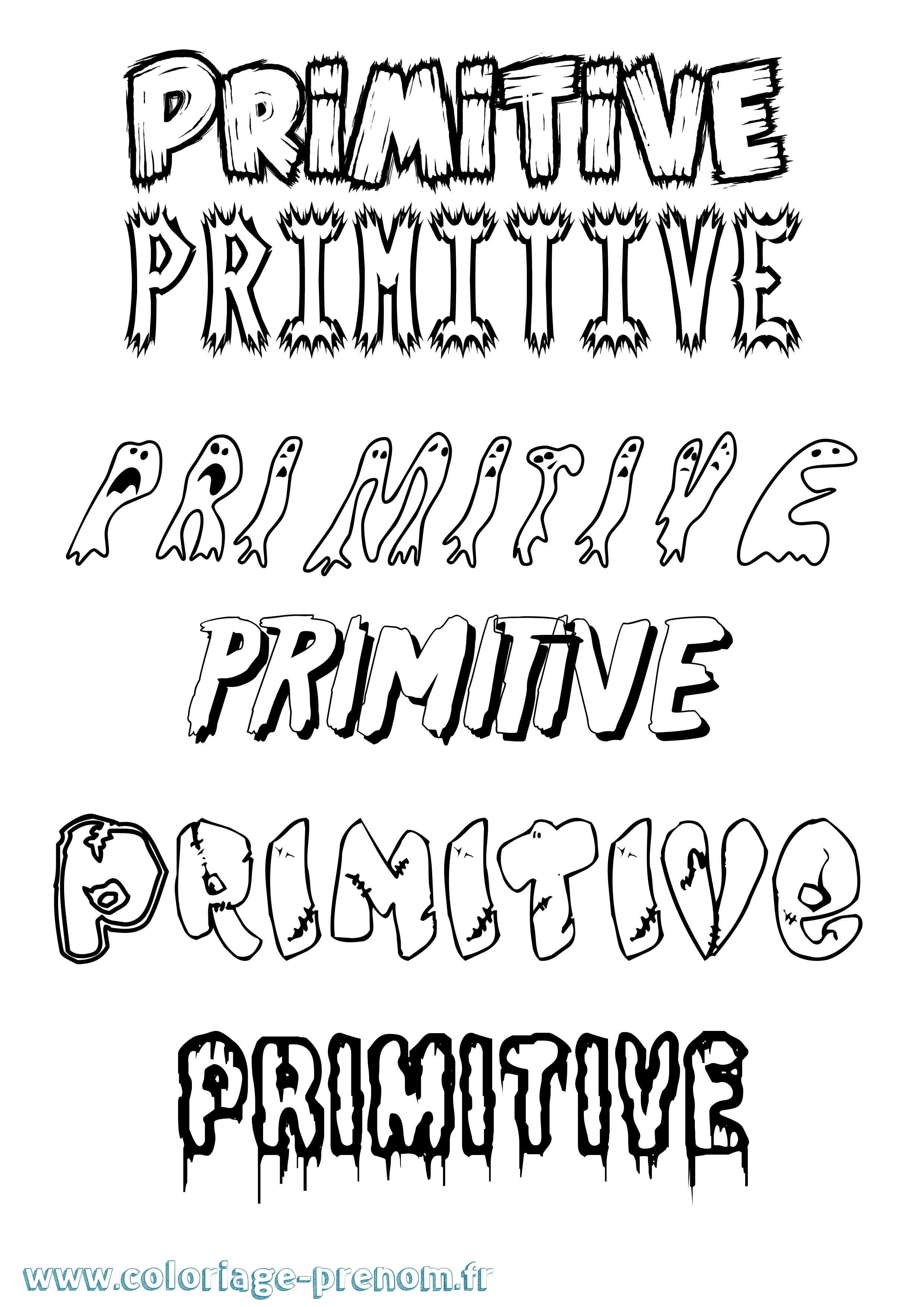 Coloriage Primitive Frisson Coloriage prénom Primitive Frisson