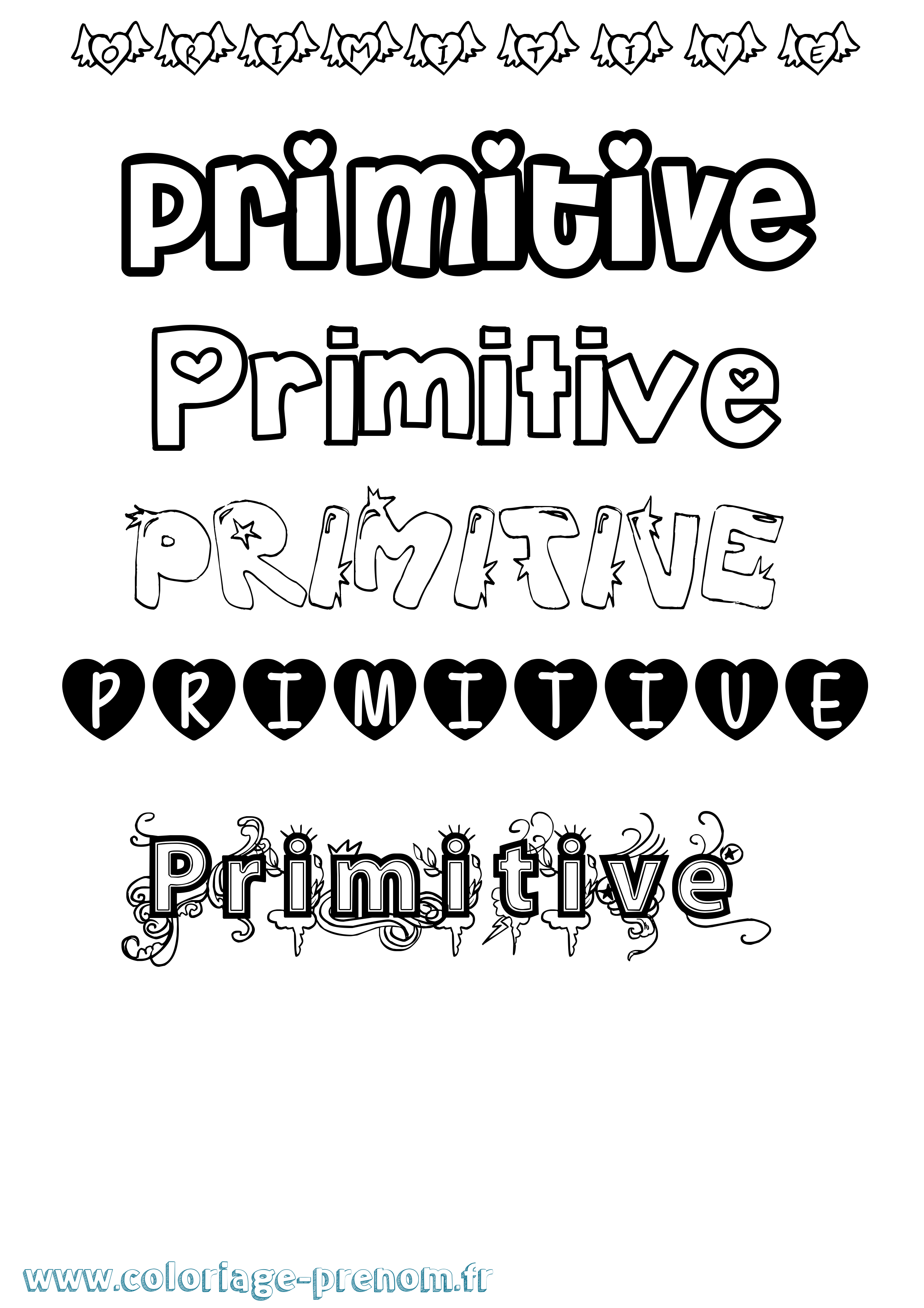Coloriage Primitive Girly Coloriage prénom Primitive Girly