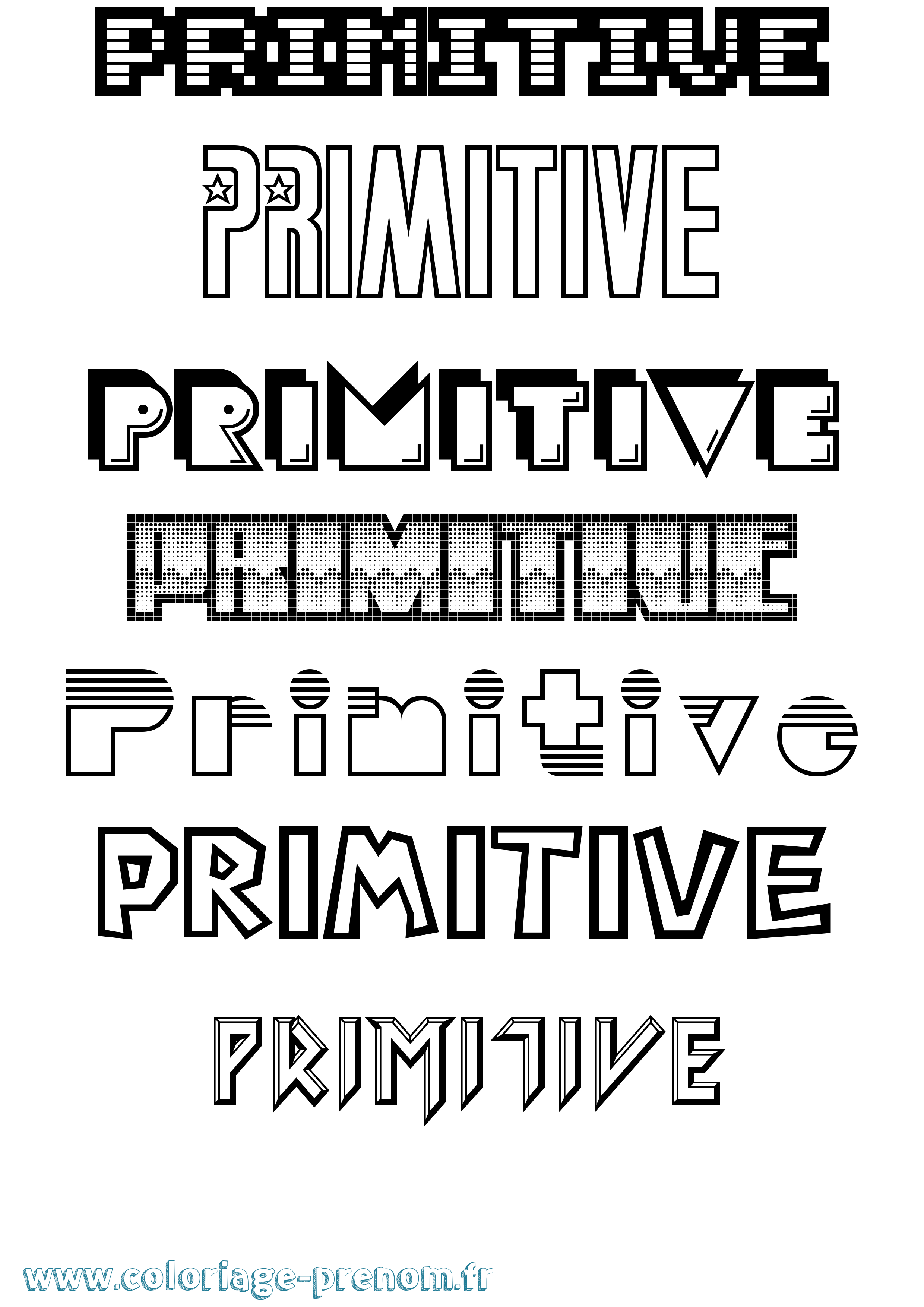 Coloriage Primitive Jeux Vidéos Coloriage prénom Primitive Jeux Vidéos