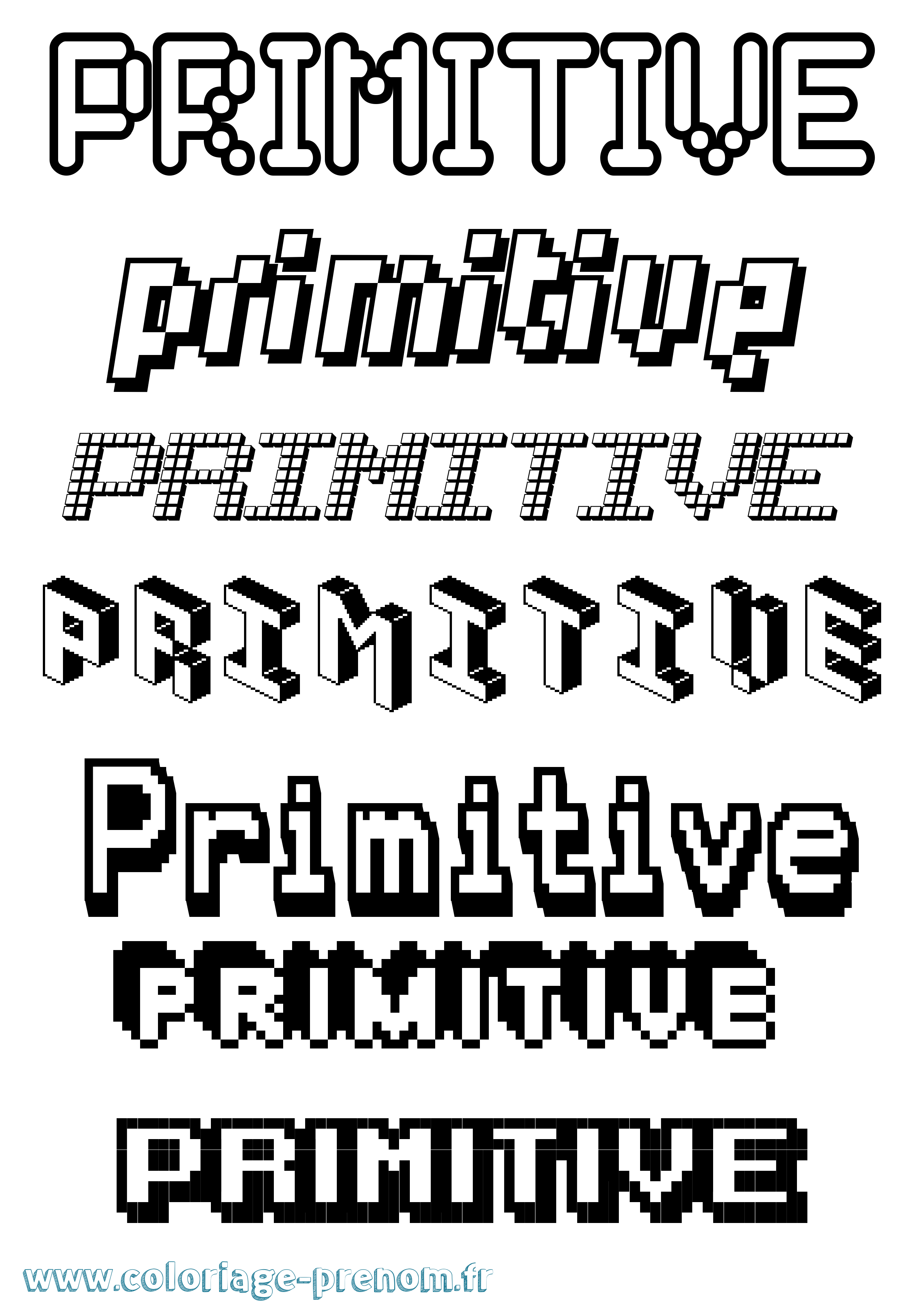 Coloriage Primitive Pixel Coloriage prénom Primitive Pixel
