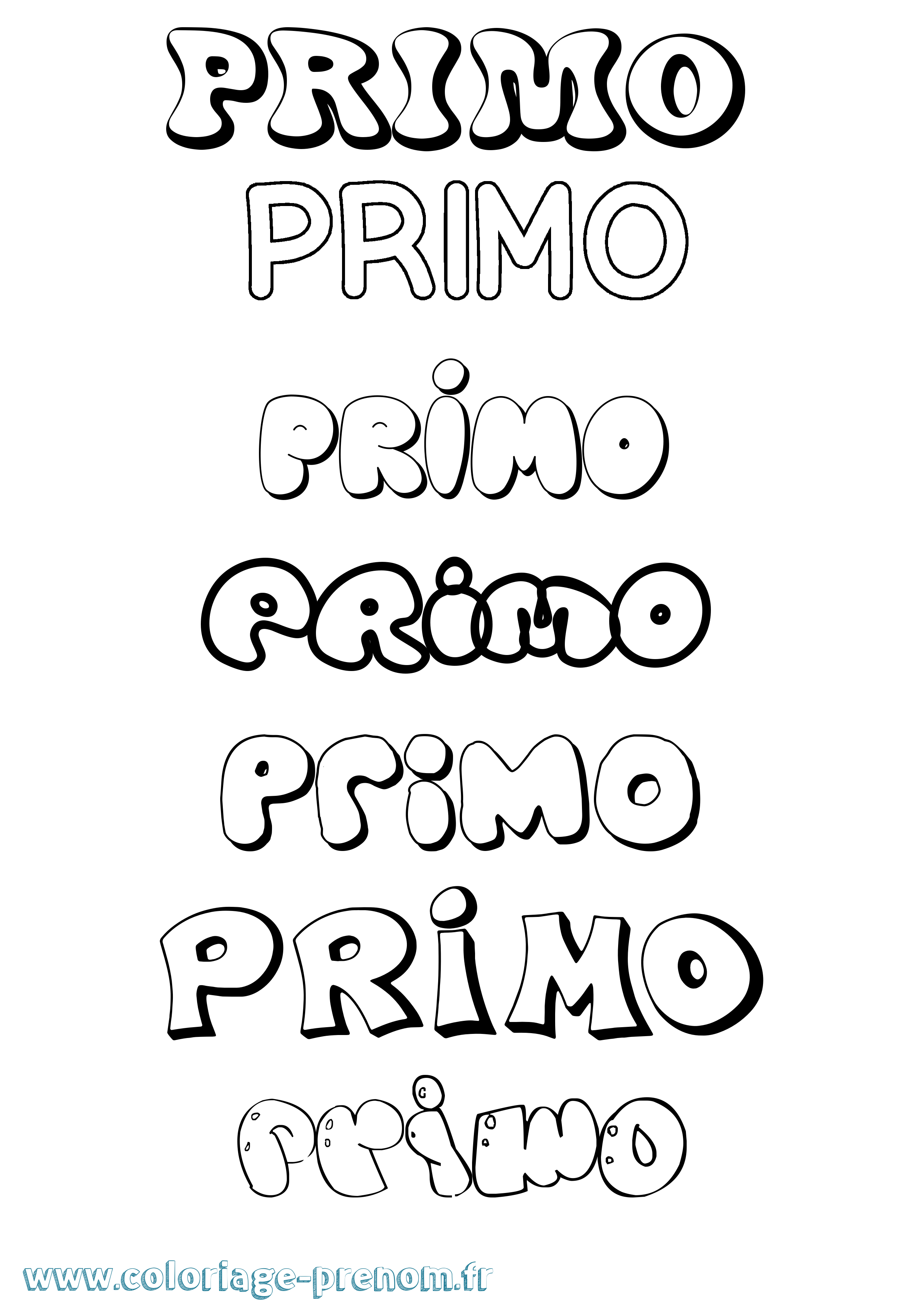 Coloriage Primo Bubble Coloriage prénom Primo Bubble