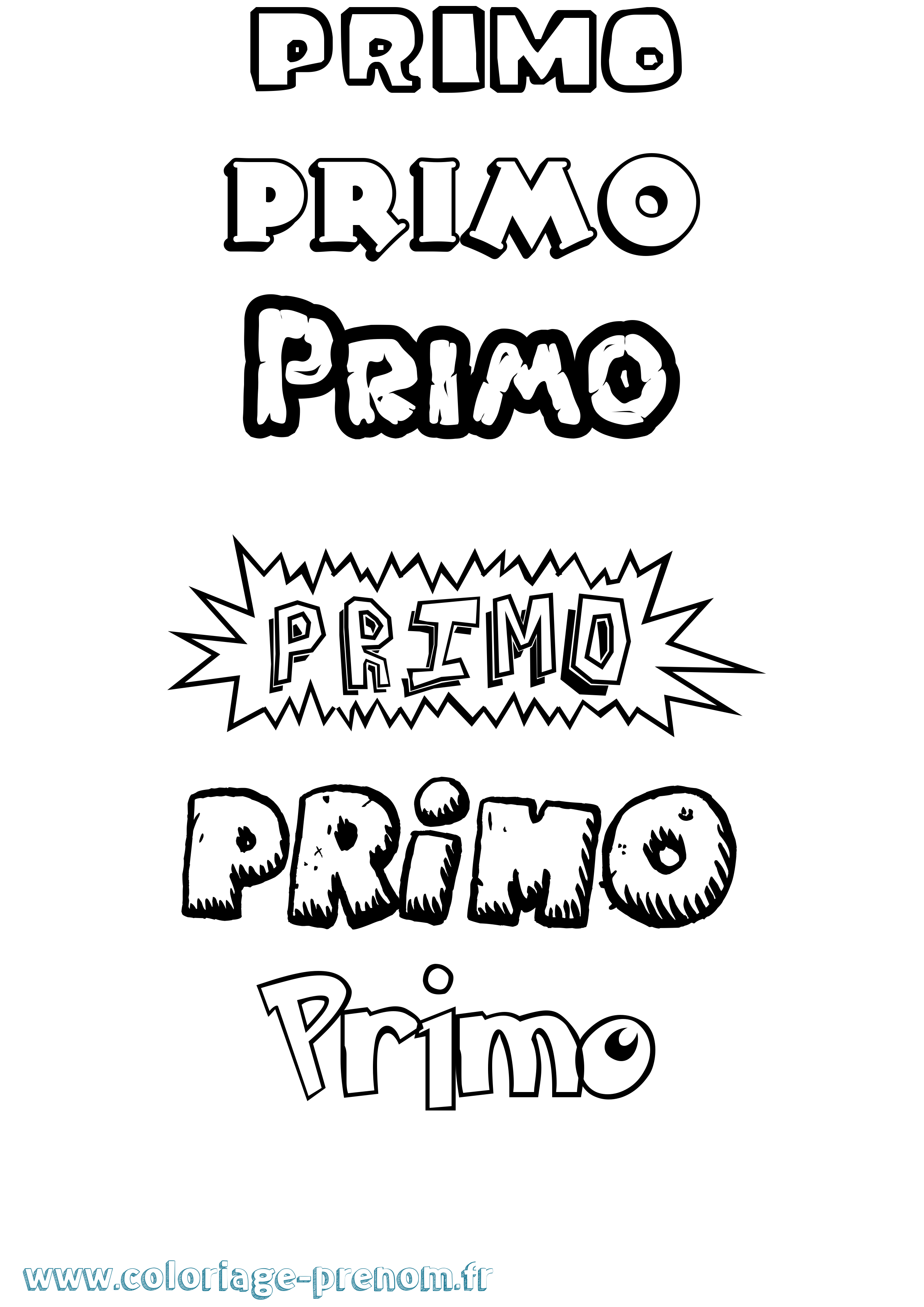 Coloriage Primo Dessin Animé Coloriage prénom Primo Dessin Animé