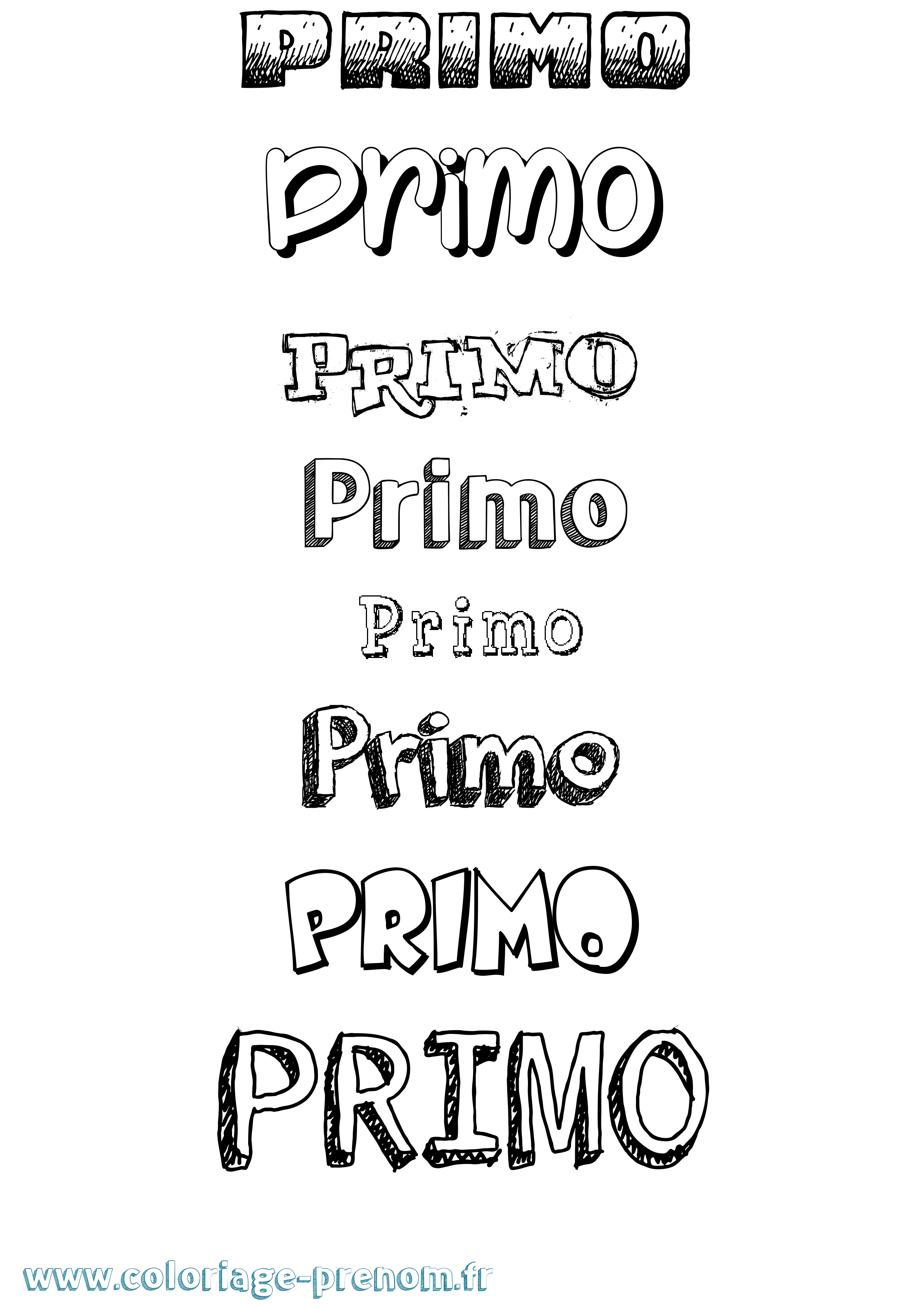 Coloriage Primo Dessiné Coloriage prénom Primo Dessiné