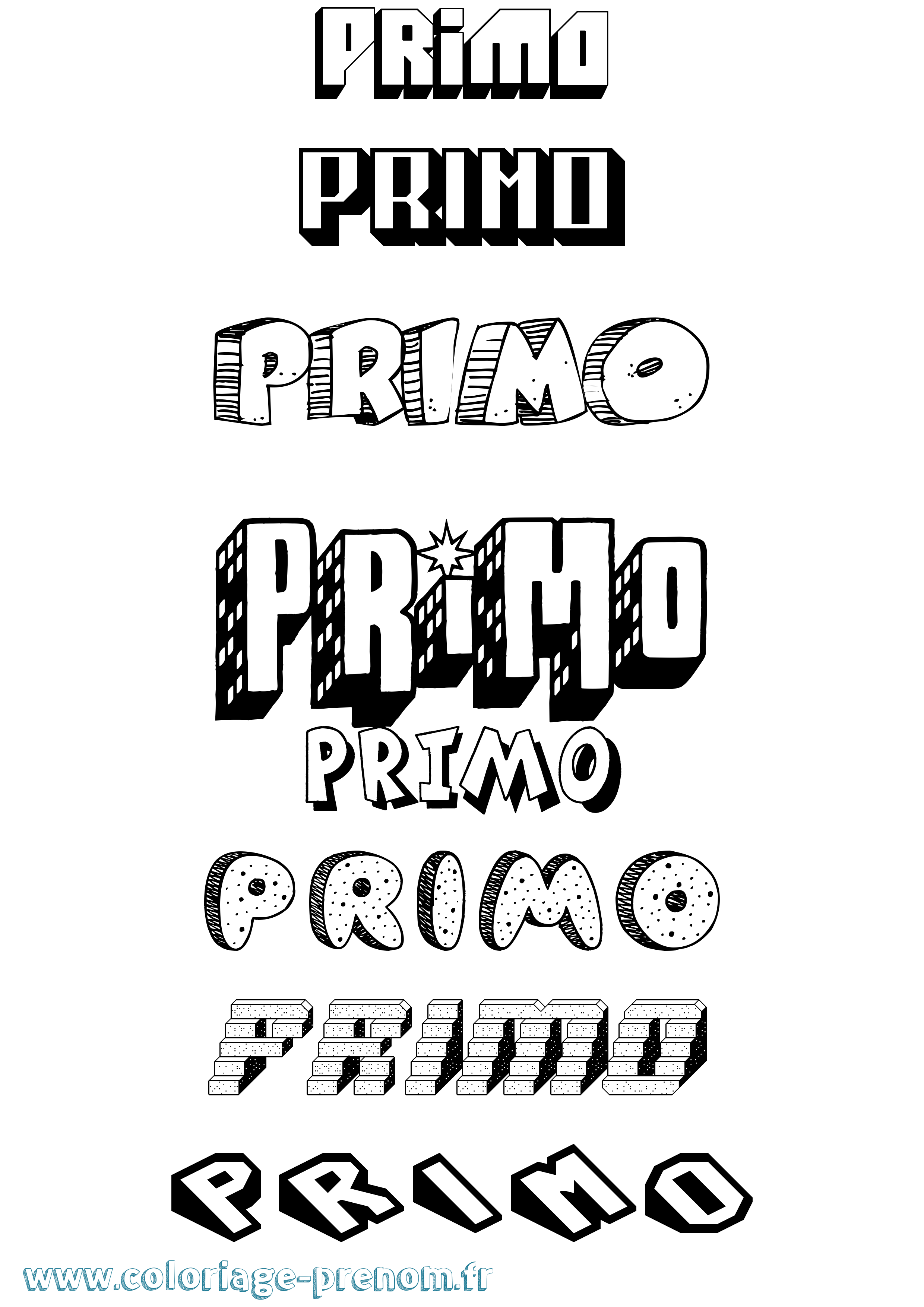 Coloriage Primo Effet 3D Coloriage prénom Primo Effet 3D