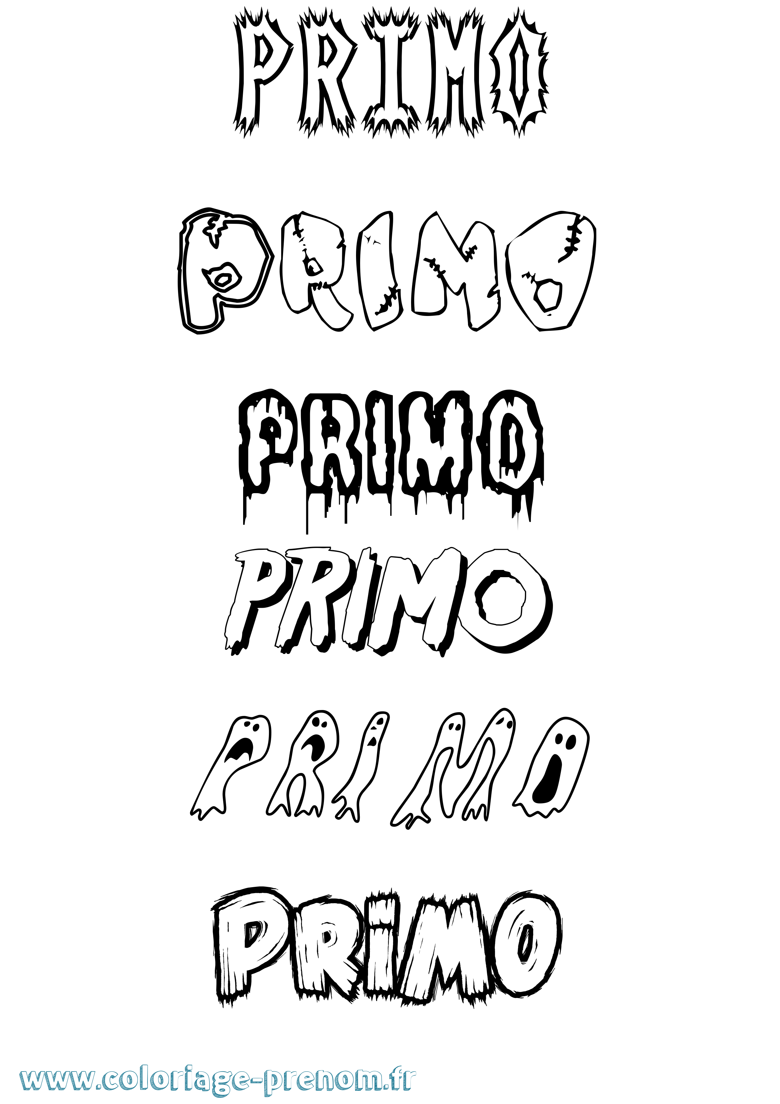 Coloriage Primo Frisson Coloriage prénom Primo Frisson