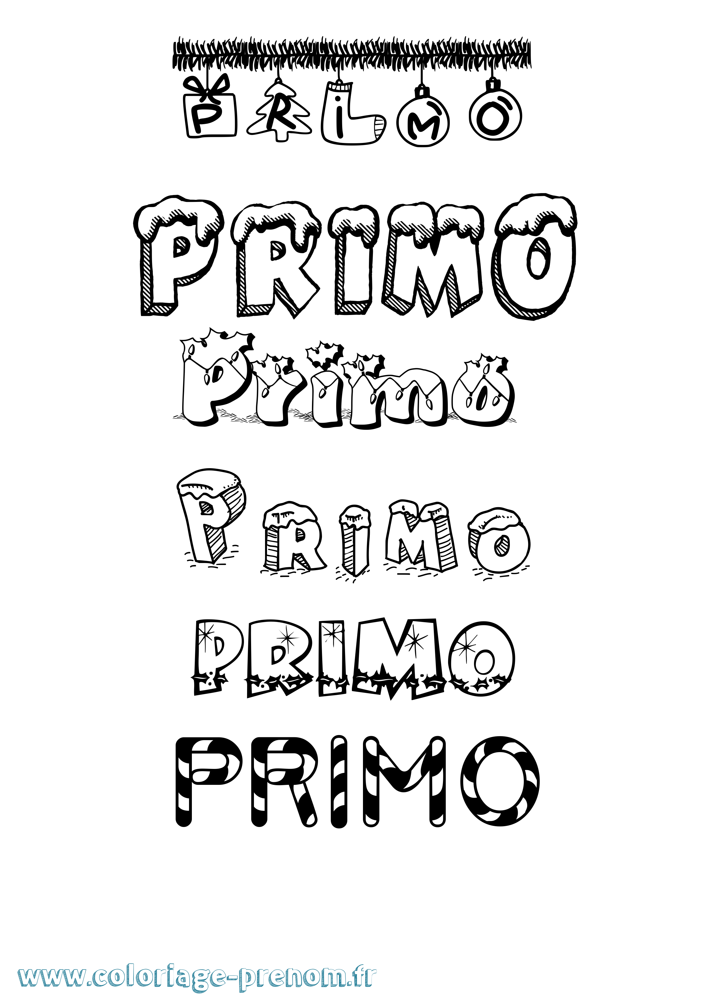 Coloriage Primo Noël Coloriage prénom Primo Noël
