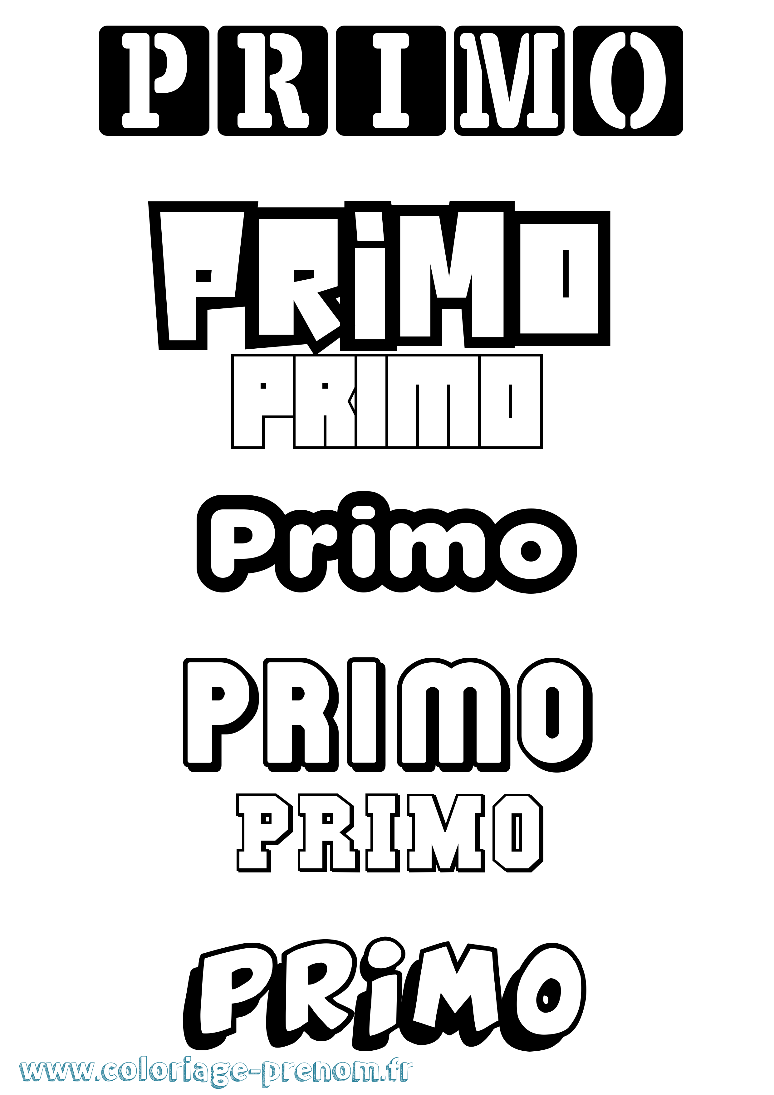 Coloriage Primo Simple Coloriage prénom Primo Simple