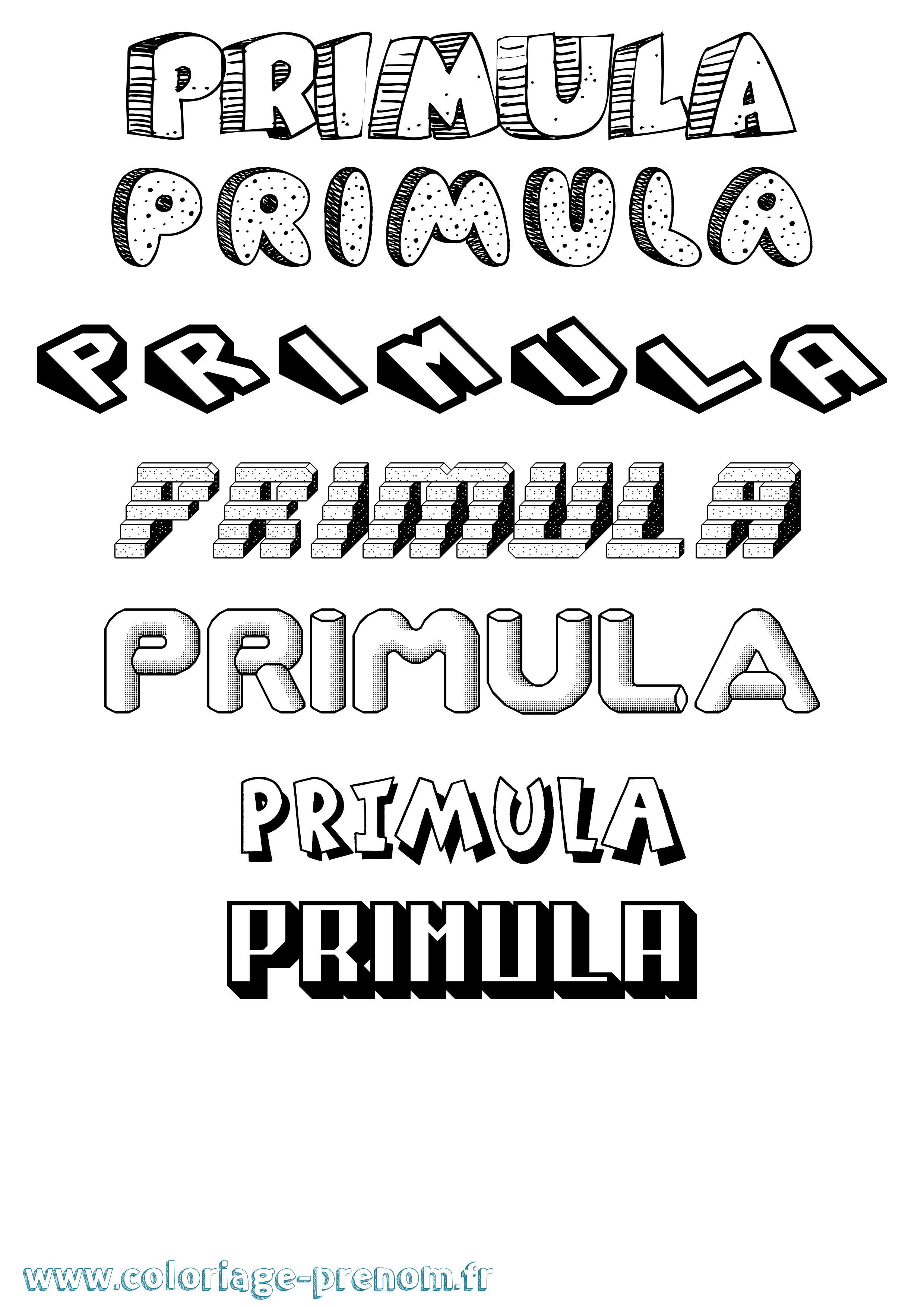 Coloriage Primula Effet 3D Coloriage prénom Primula Effet 3D
