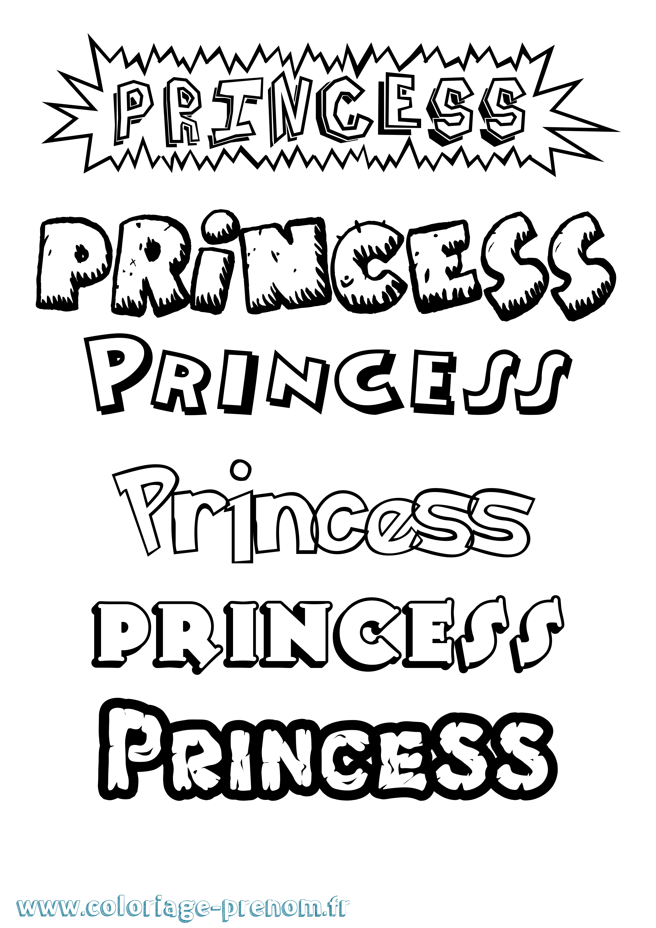Coloriage Princess Dessin Animé Coloriage prénom Princess Dessin Animé
