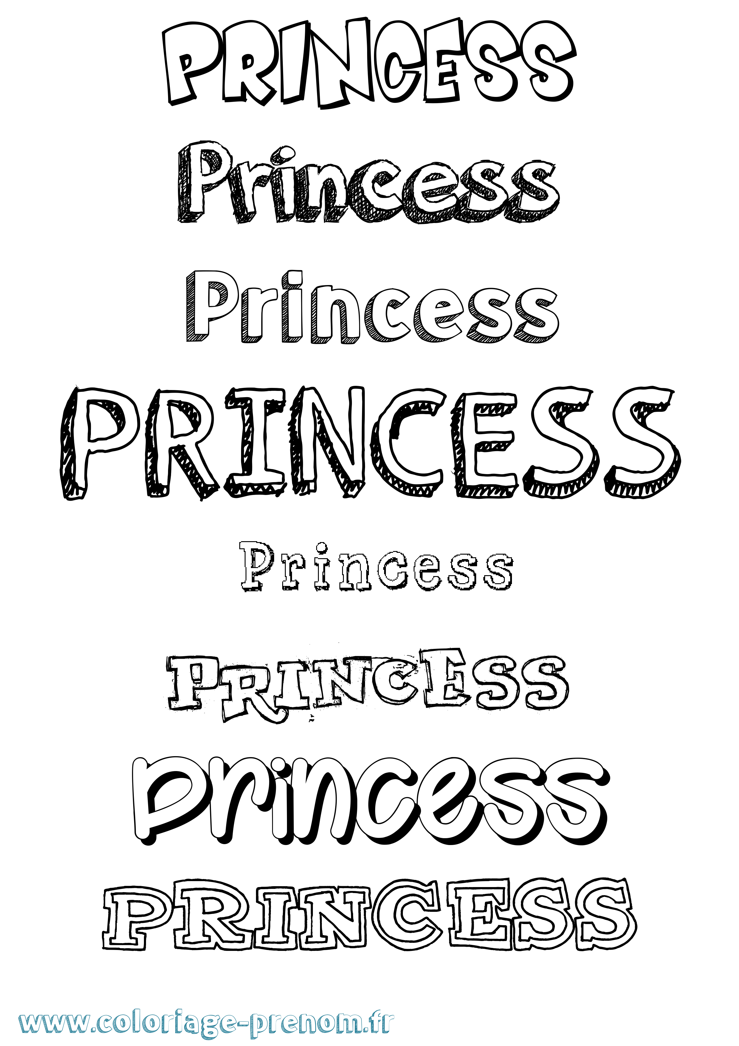 Coloriage Princess Dessiné Coloriage prénom Princess Dessiné