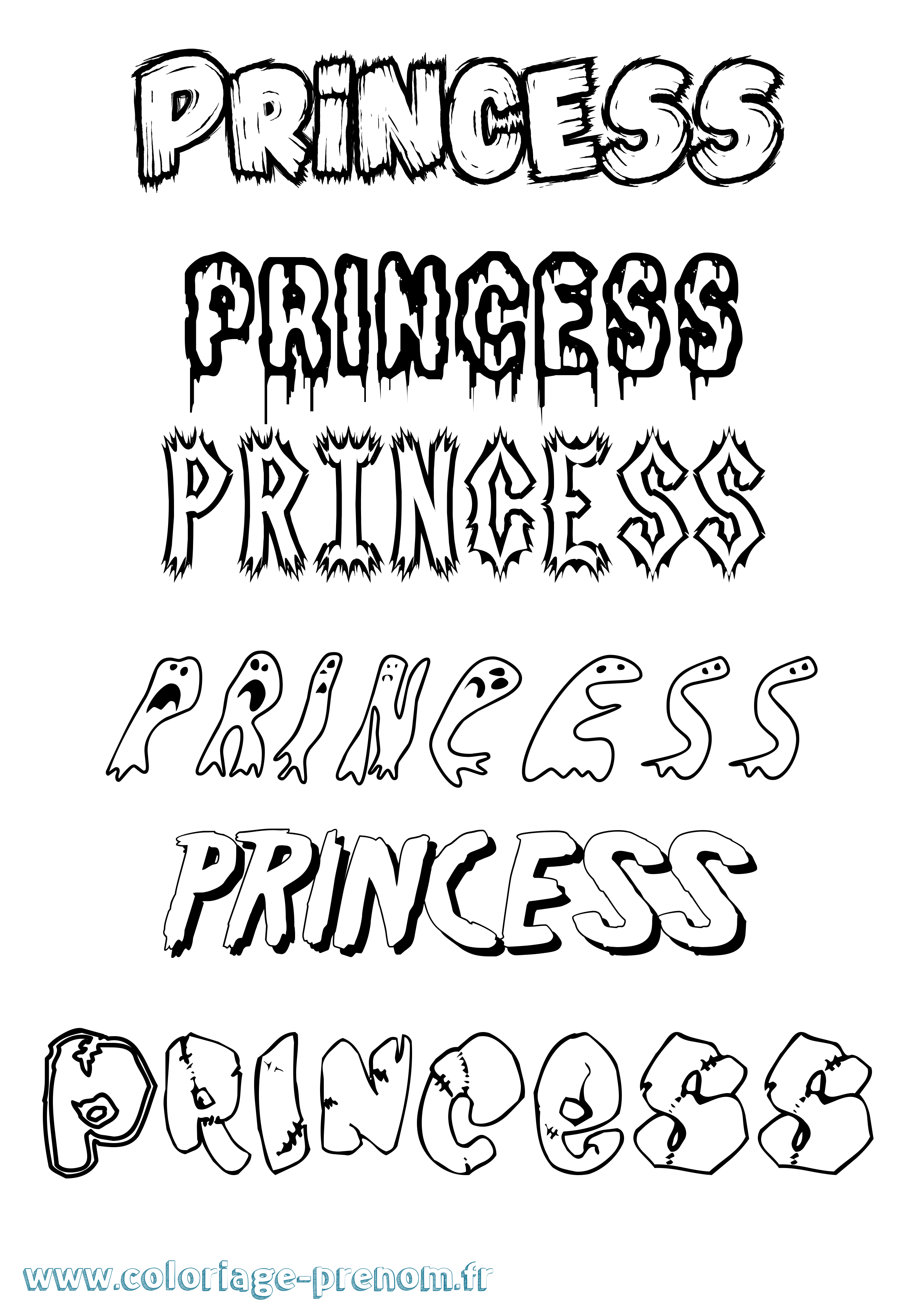 Coloriage Princess Frisson Coloriage prénom Princess Frisson