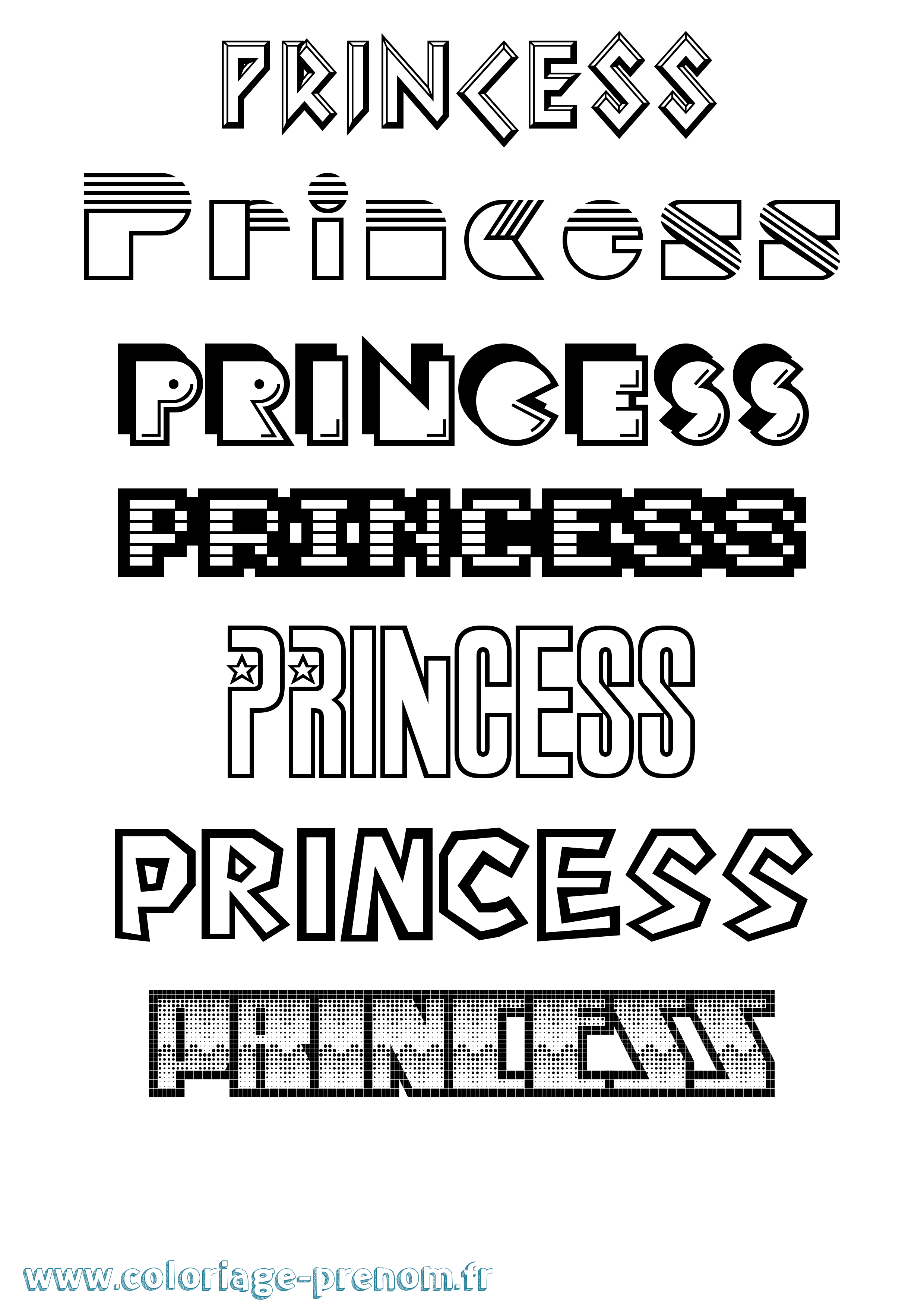 Coloriage Princess Jeux Vidéos Coloriage prénom Princess Jeux Vidéos
