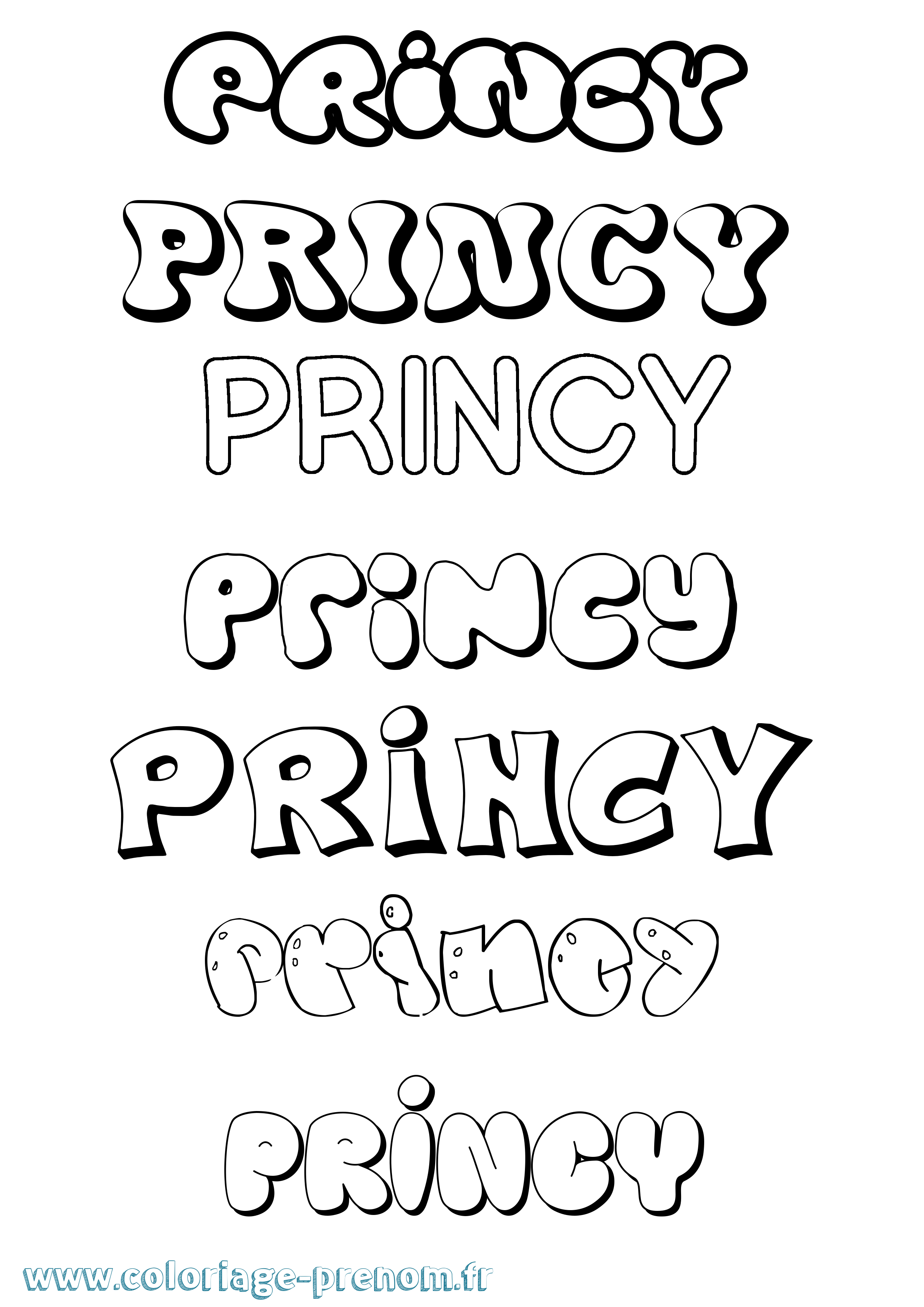 Coloriage Princy Bubble Coloriage prénom Princy Bubble