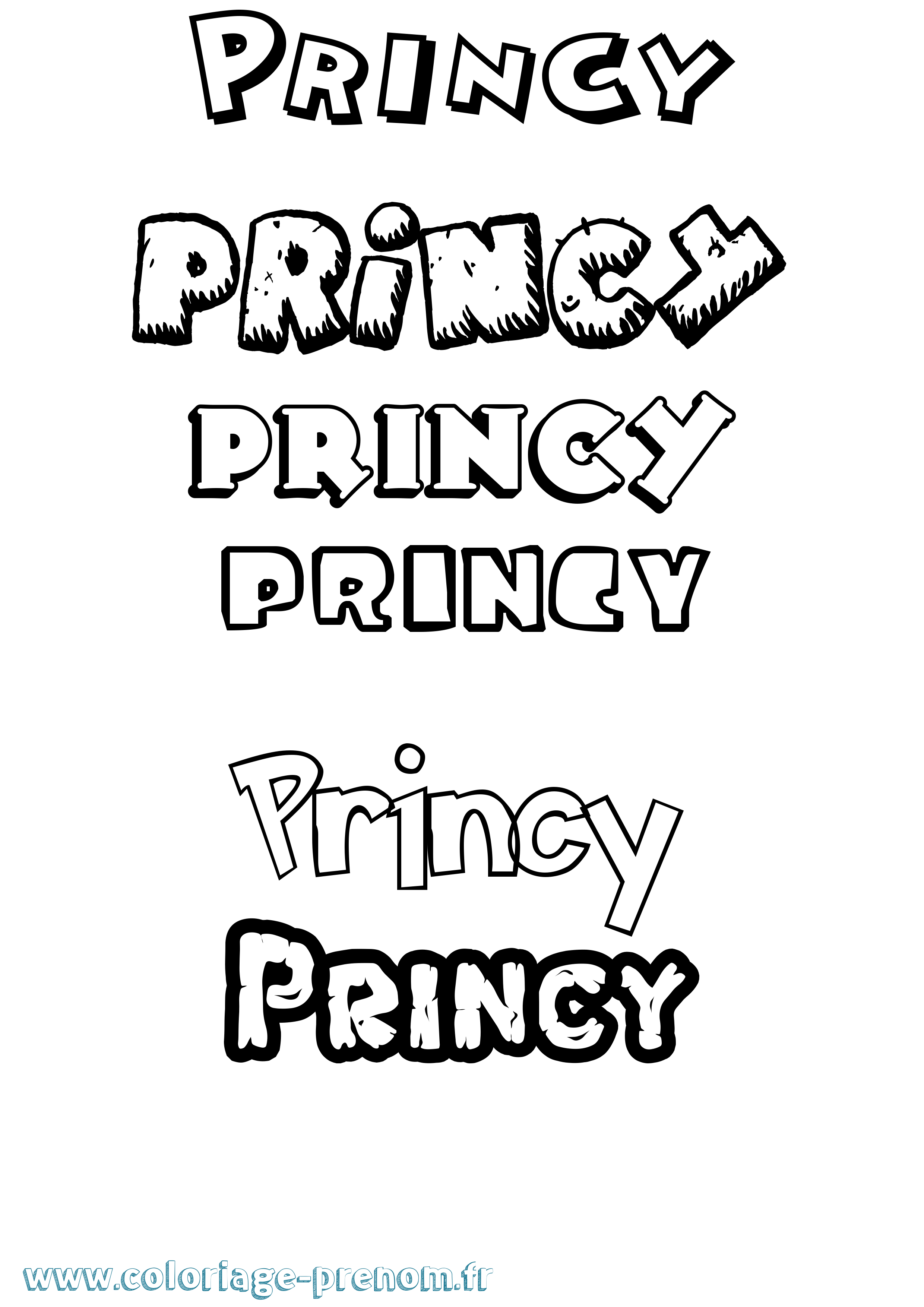 Coloriage Princy Dessin Animé Coloriage prénom Princy Dessin Animé