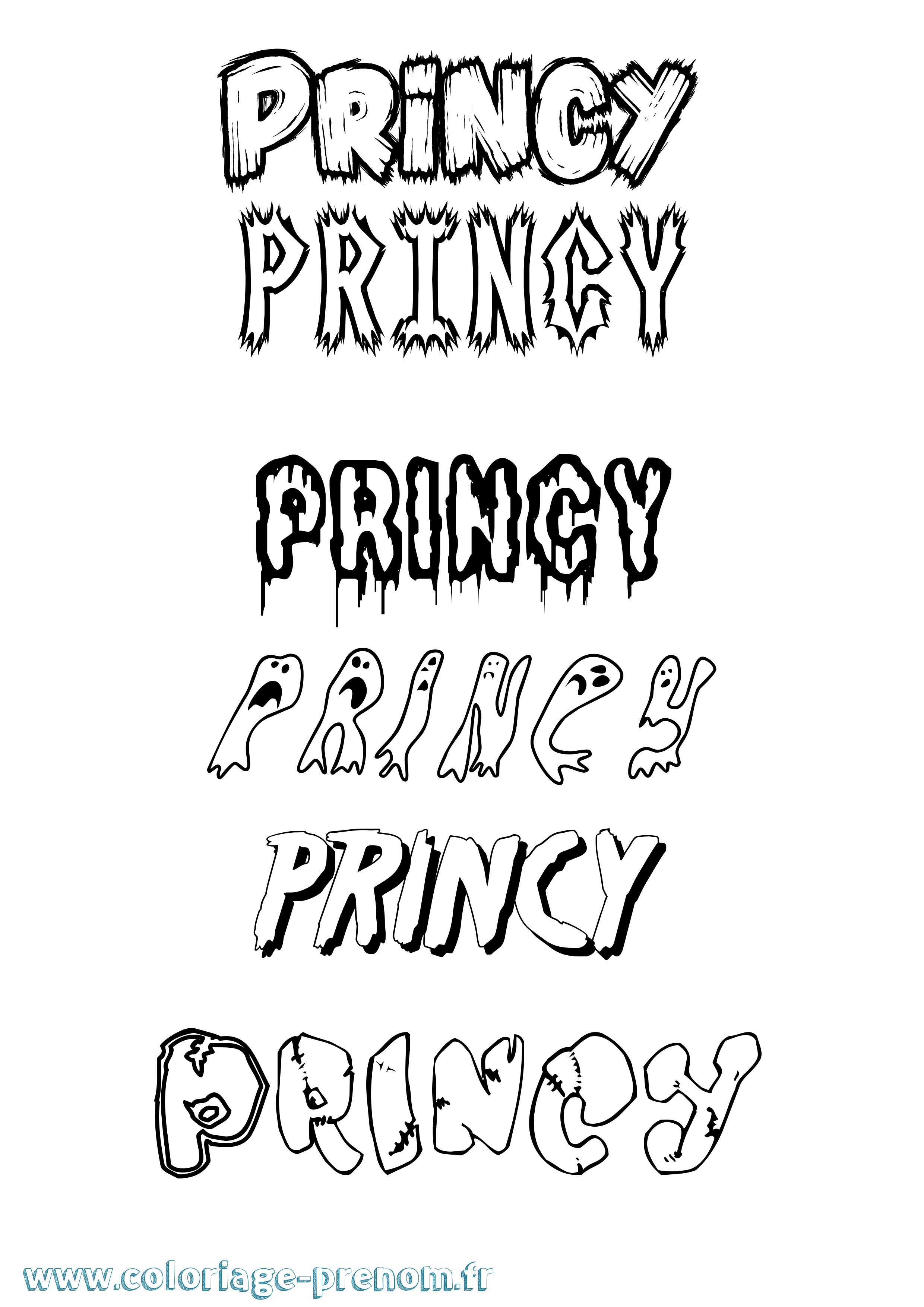 Coloriage Princy Frisson Coloriage prénom Princy Frisson