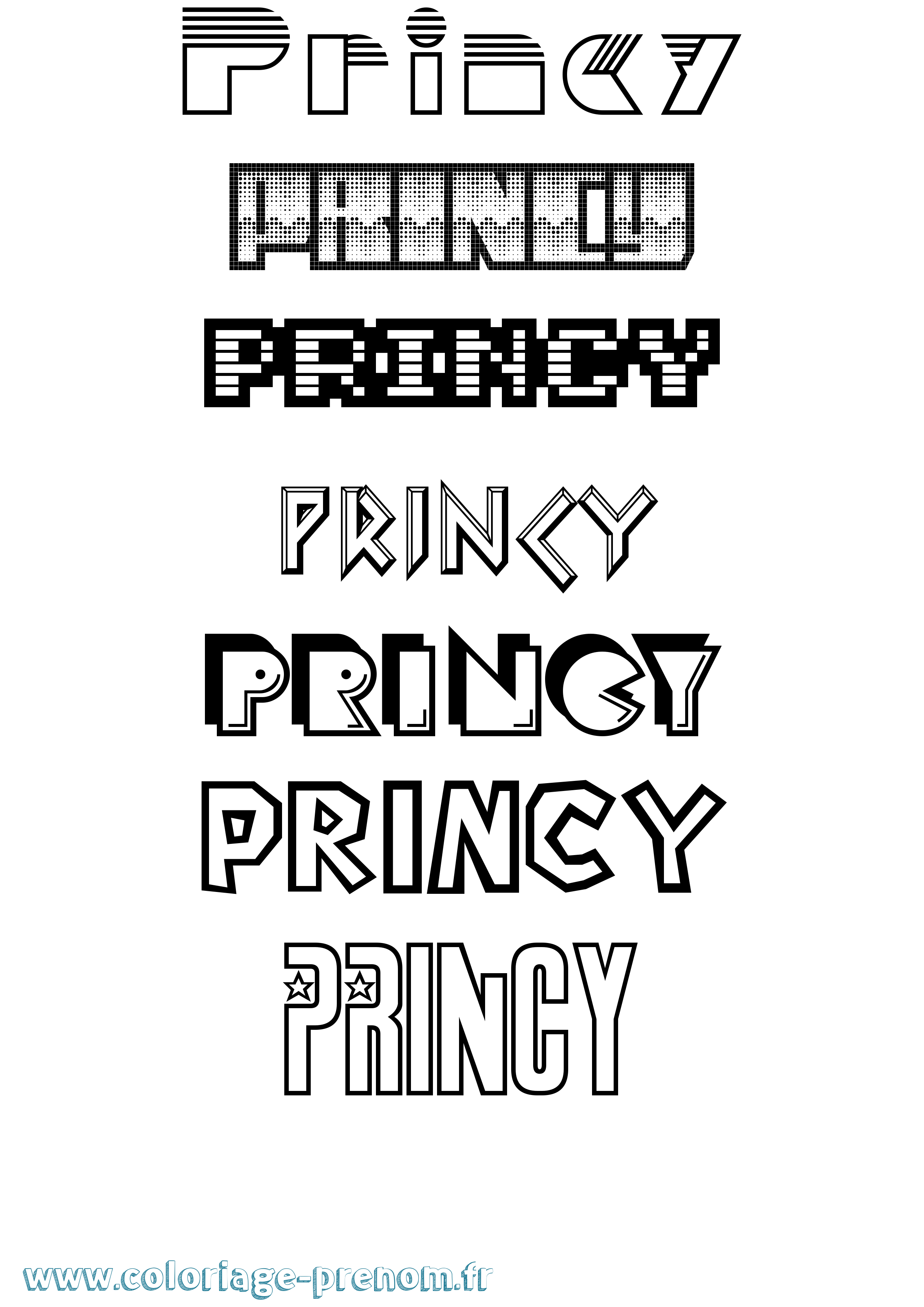 Coloriage Princy Jeux Vidéos Coloriage prénom Princy Jeux Vidéos