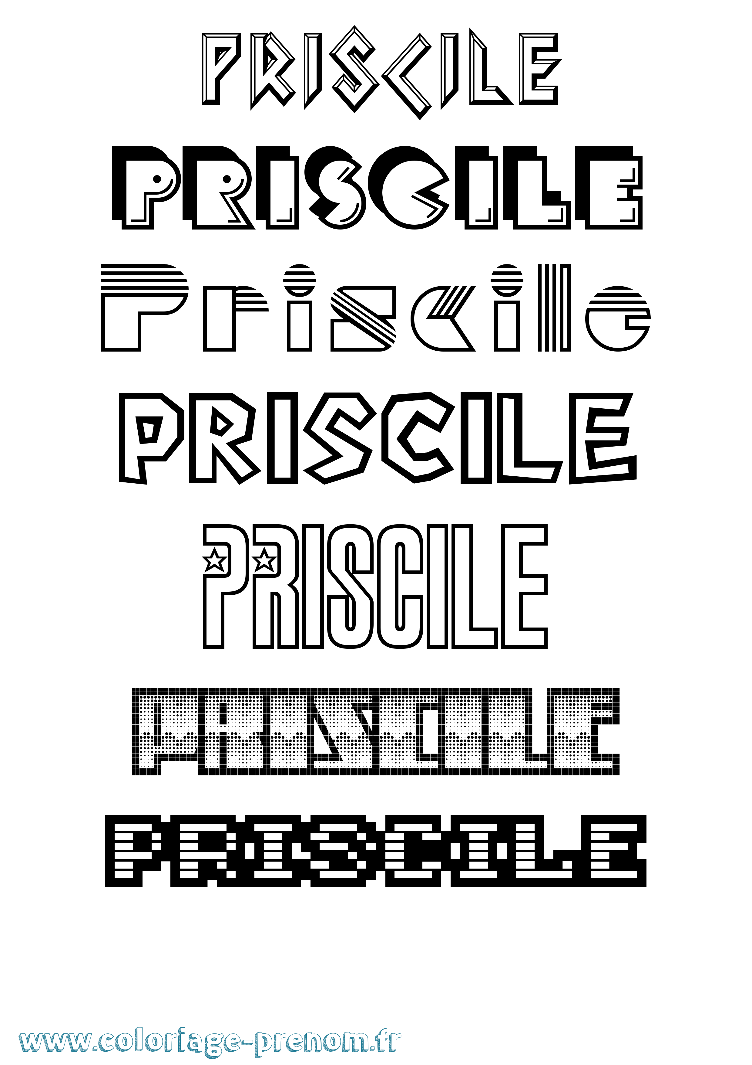 Coloriage Priscile Jeux Vidéos Coloriage prénom Priscile Jeux Vidéos
