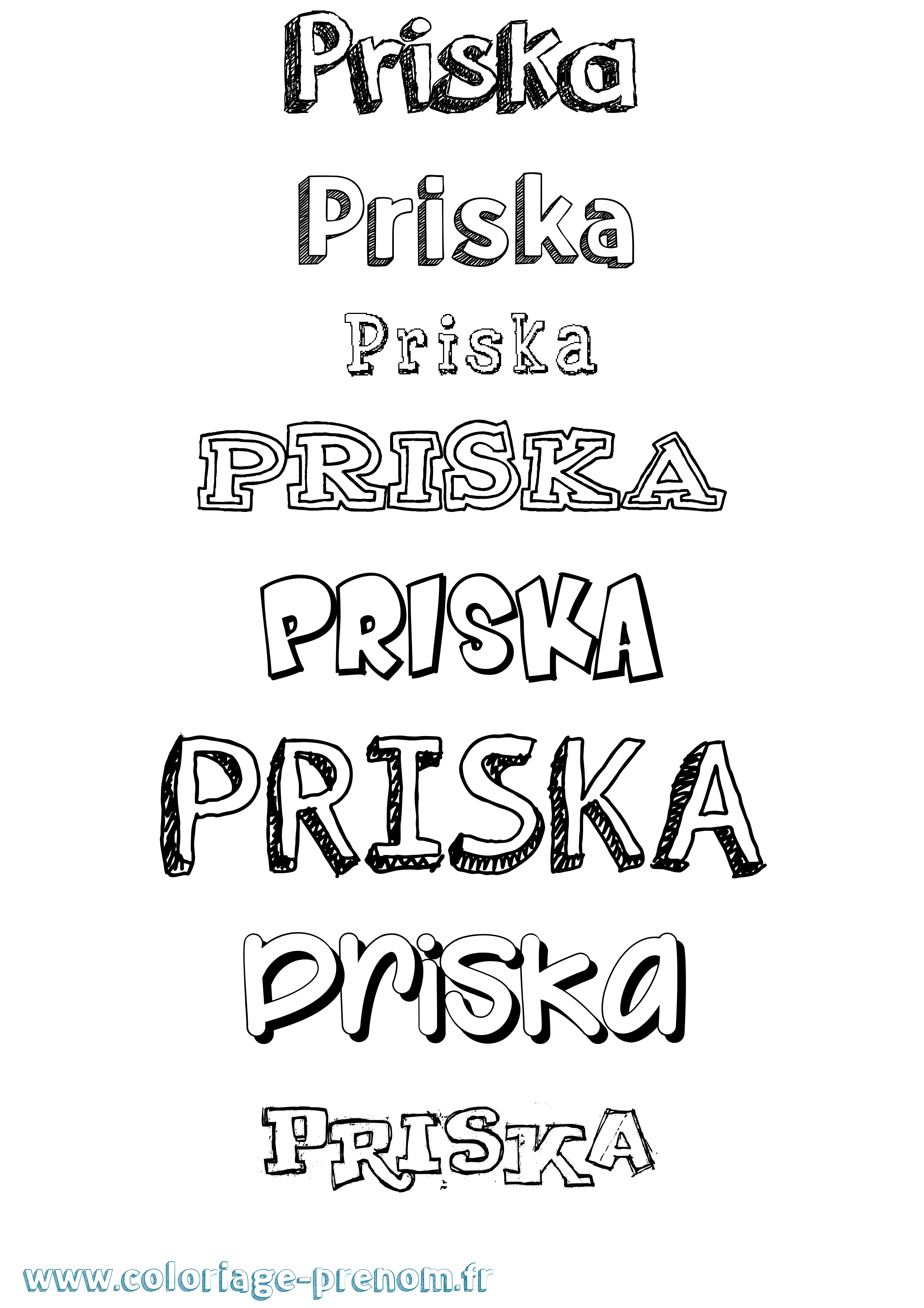 Coloriage Priska Dessiné Coloriage prénom Priska Dessiné