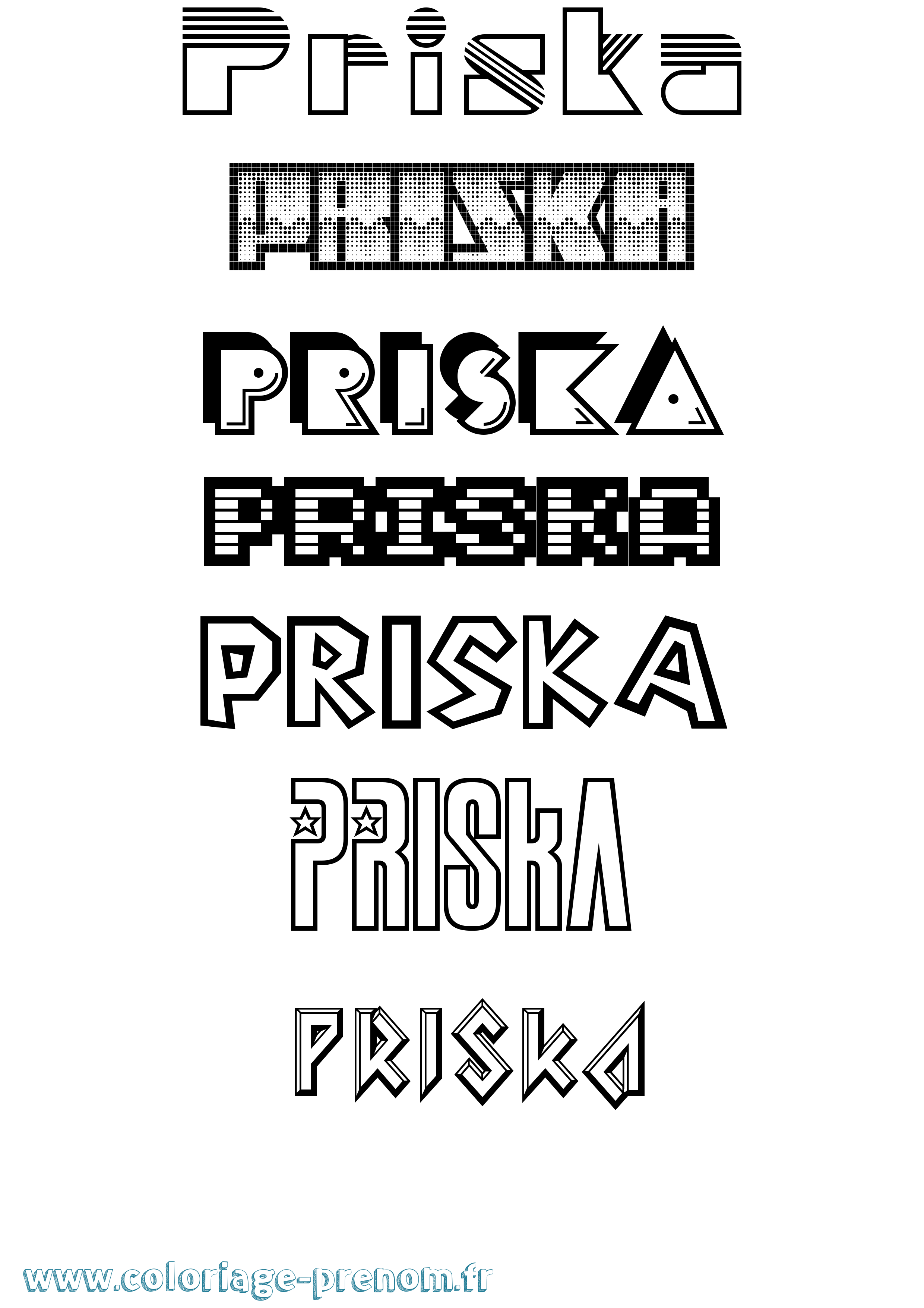 Coloriage Priska Jeux Vidéos Coloriage prénom Priska Jeux Vidéos
