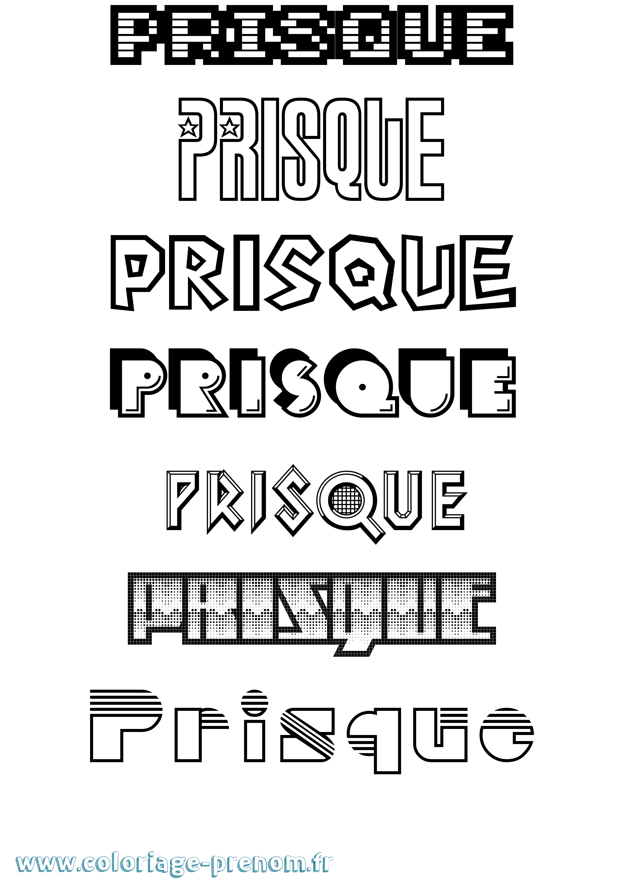 Coloriage Prisque Jeux Vidéos Coloriage prénom Prisque Jeux Vidéos