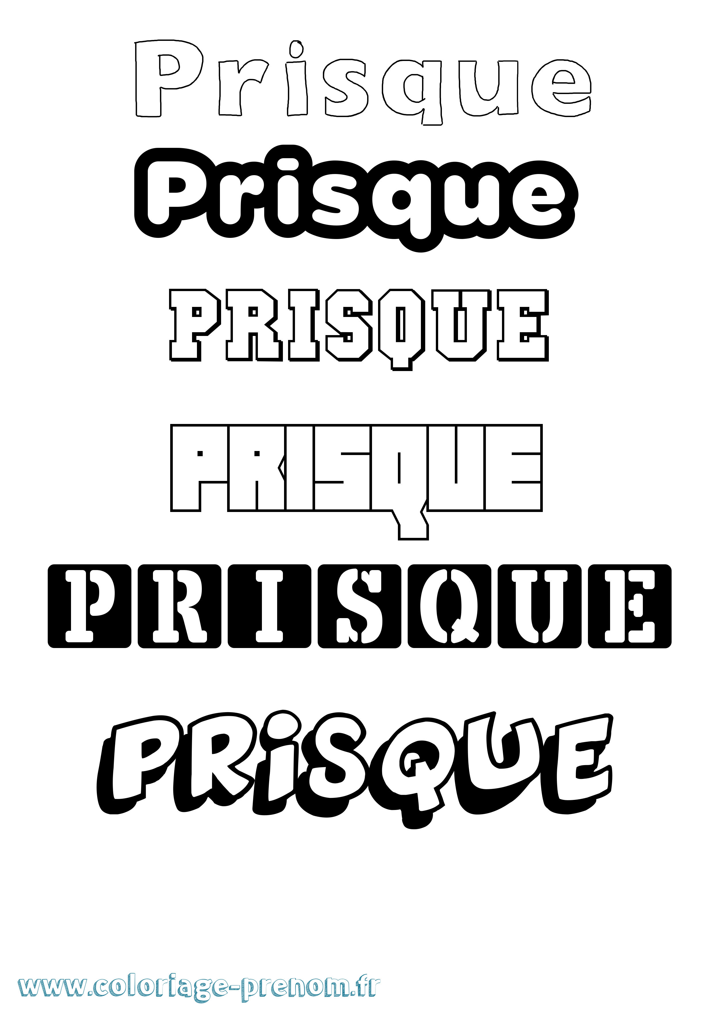 Coloriage Prisque Simple Coloriage prénom Prisque Simple