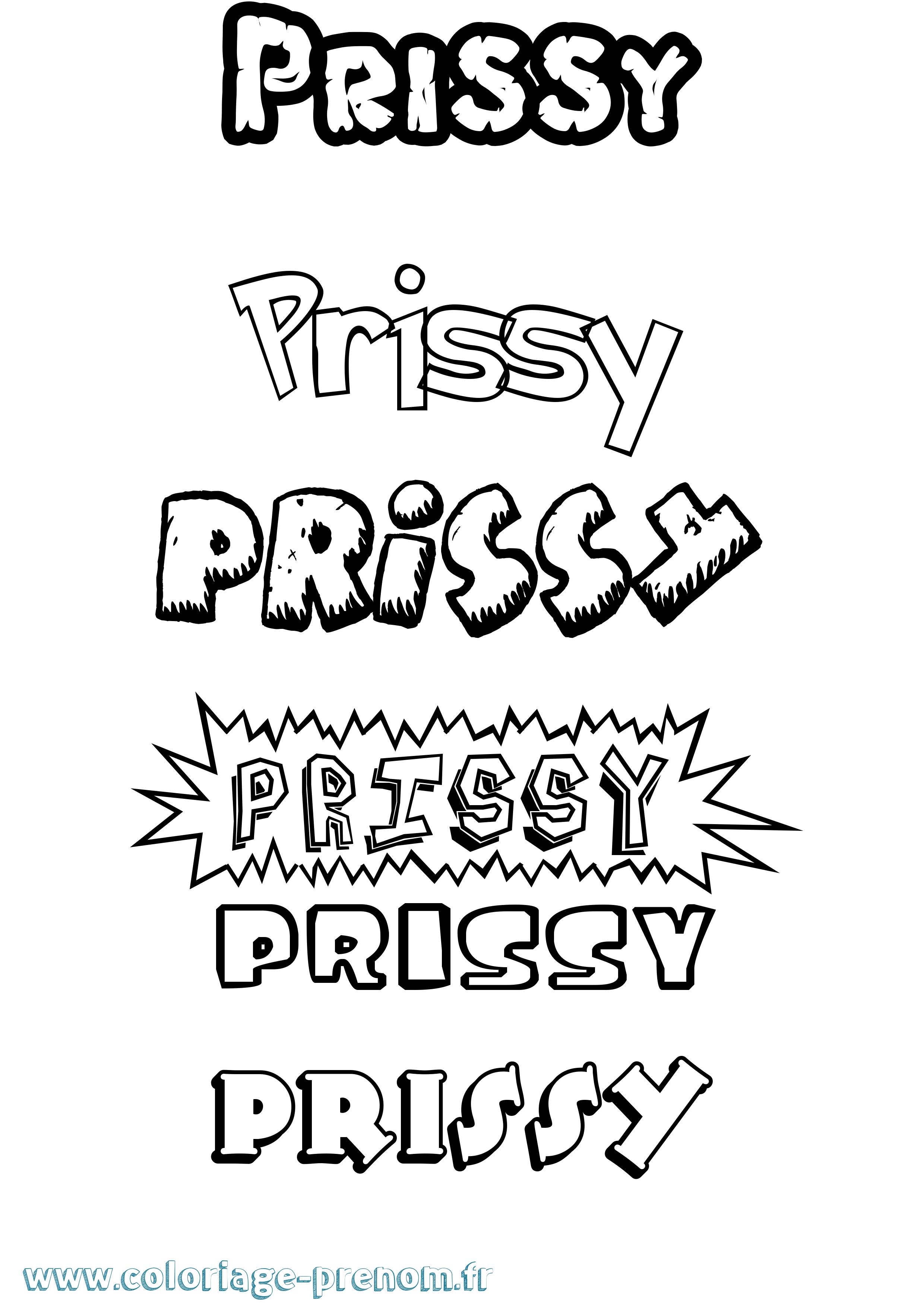 Coloriage Prissy Dessin Animé Coloriage prénom Prissy Dessin Animé