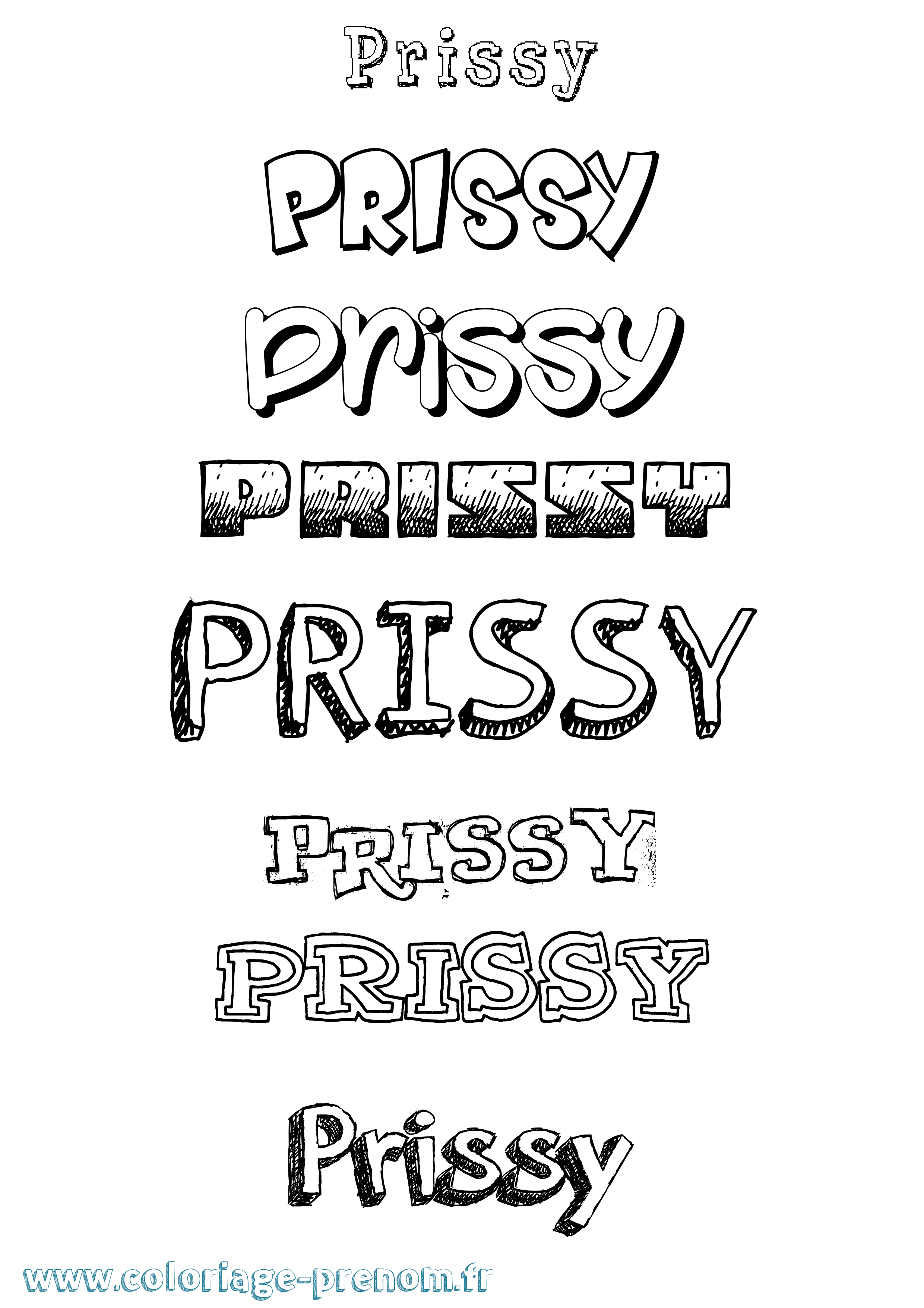 Coloriage Prissy Dessiné Coloriage prénom Prissy Dessiné