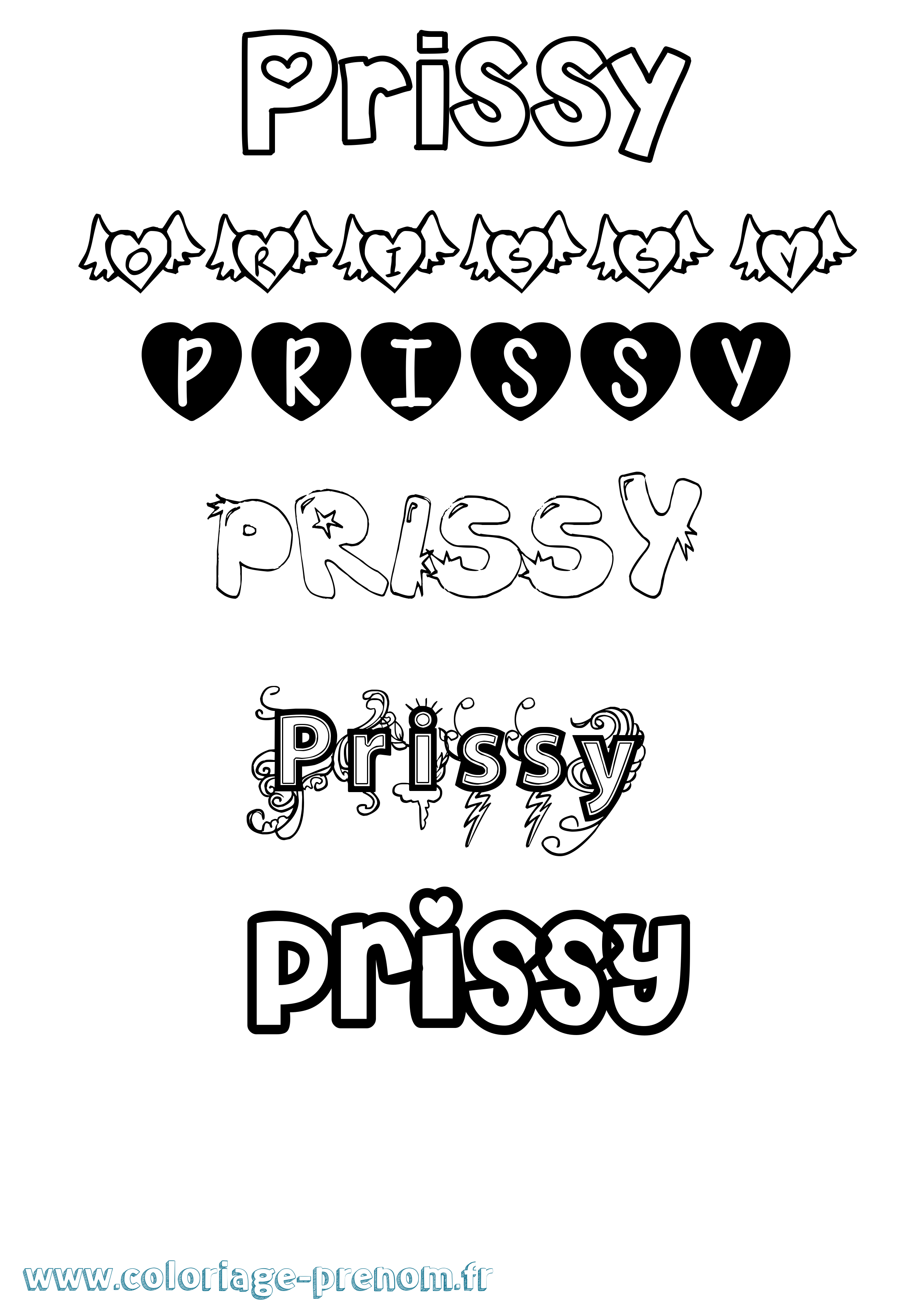 Coloriage Prissy Girly Coloriage prénom Prissy Girly