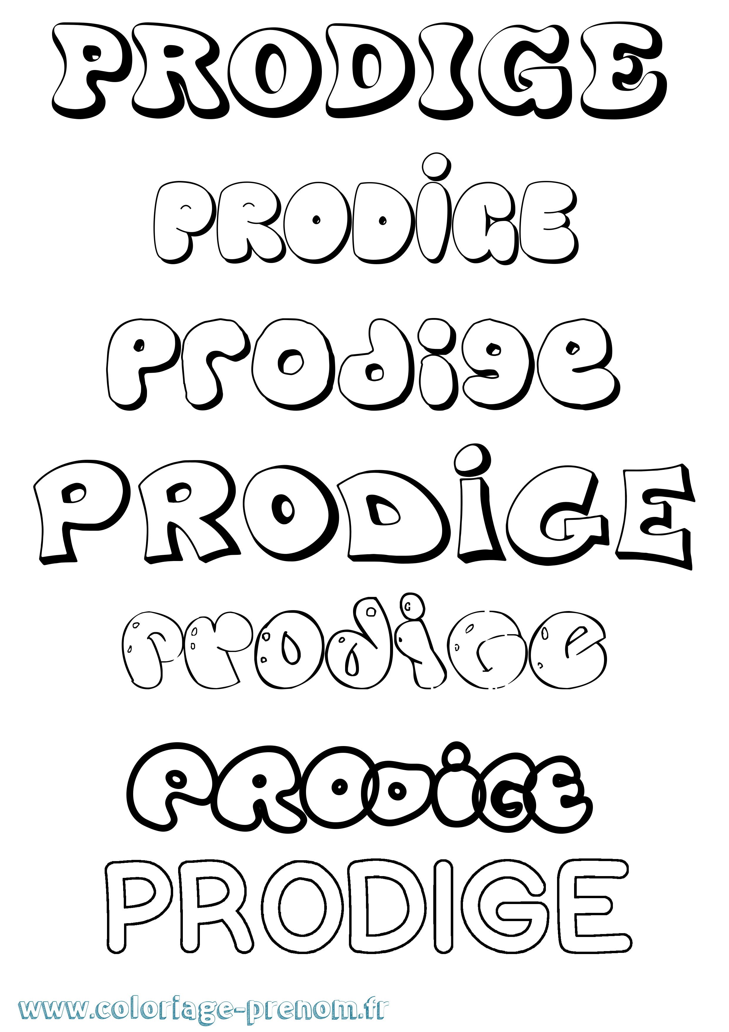 Coloriage Prodige Bubble Coloriage prénom Prodige Bubble