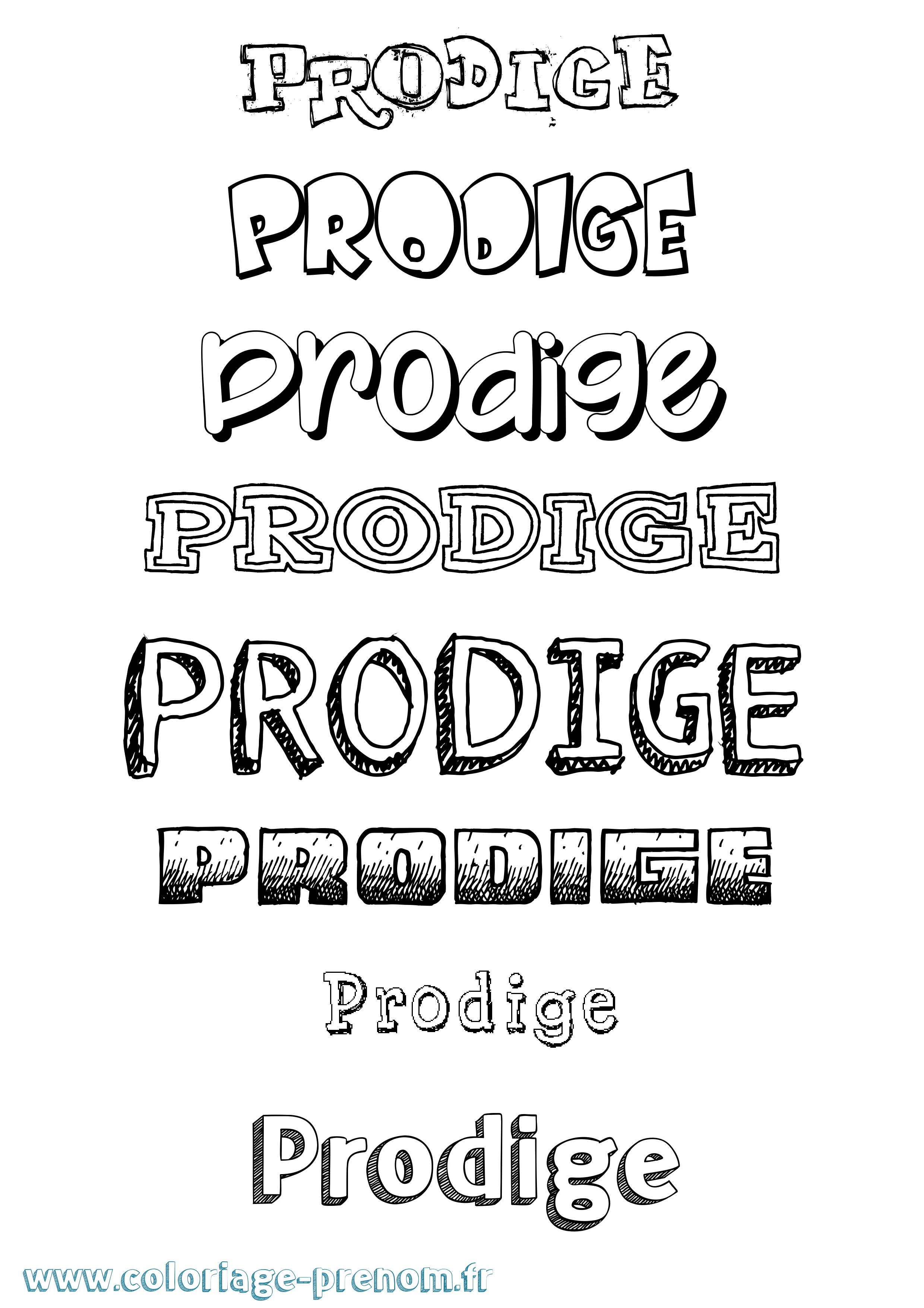 Coloriage Prodige Dessiné Coloriage prénom Prodige Dessiné