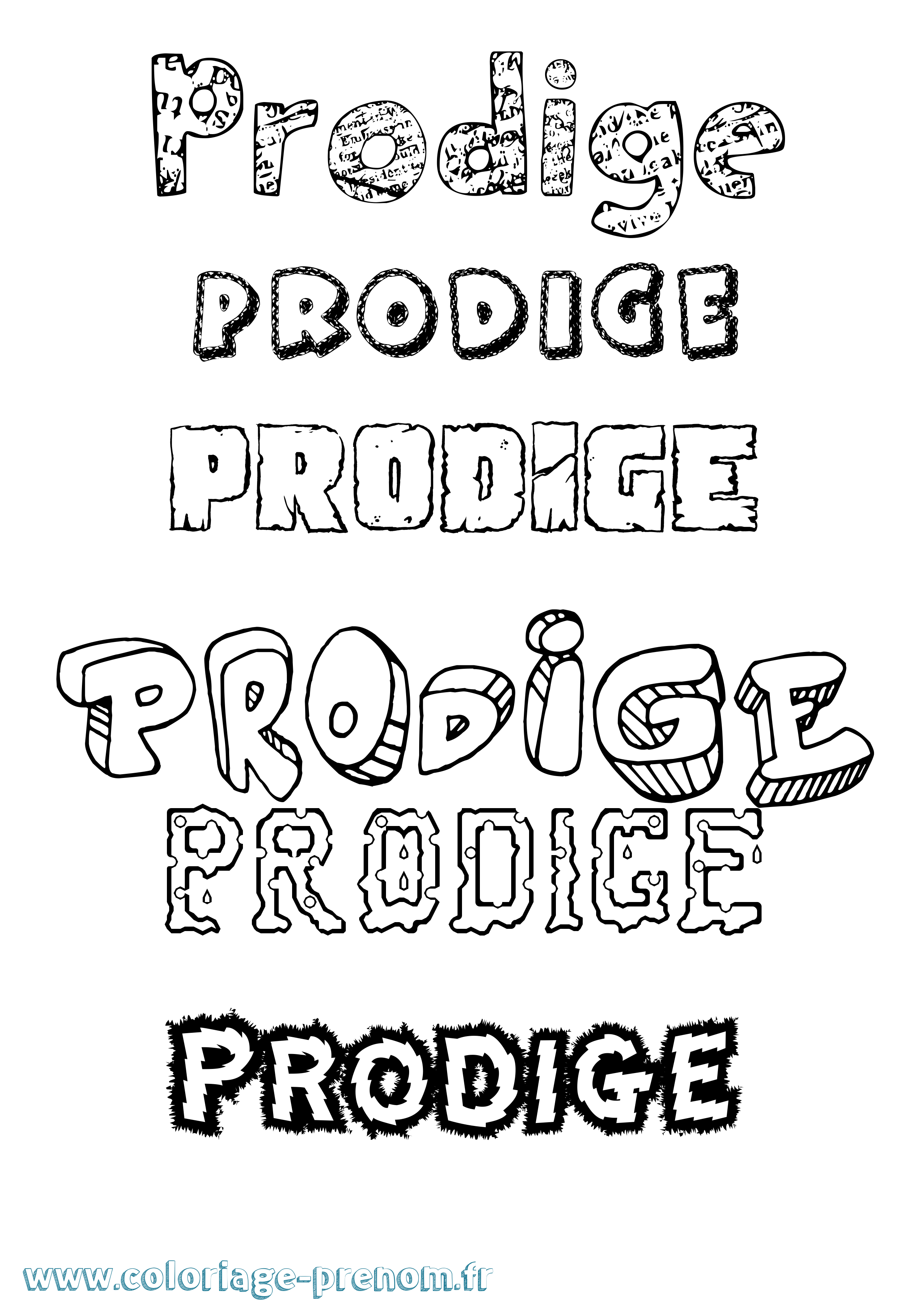 Coloriage Prodige Destructuré Coloriage prénom Prodige Destructuré