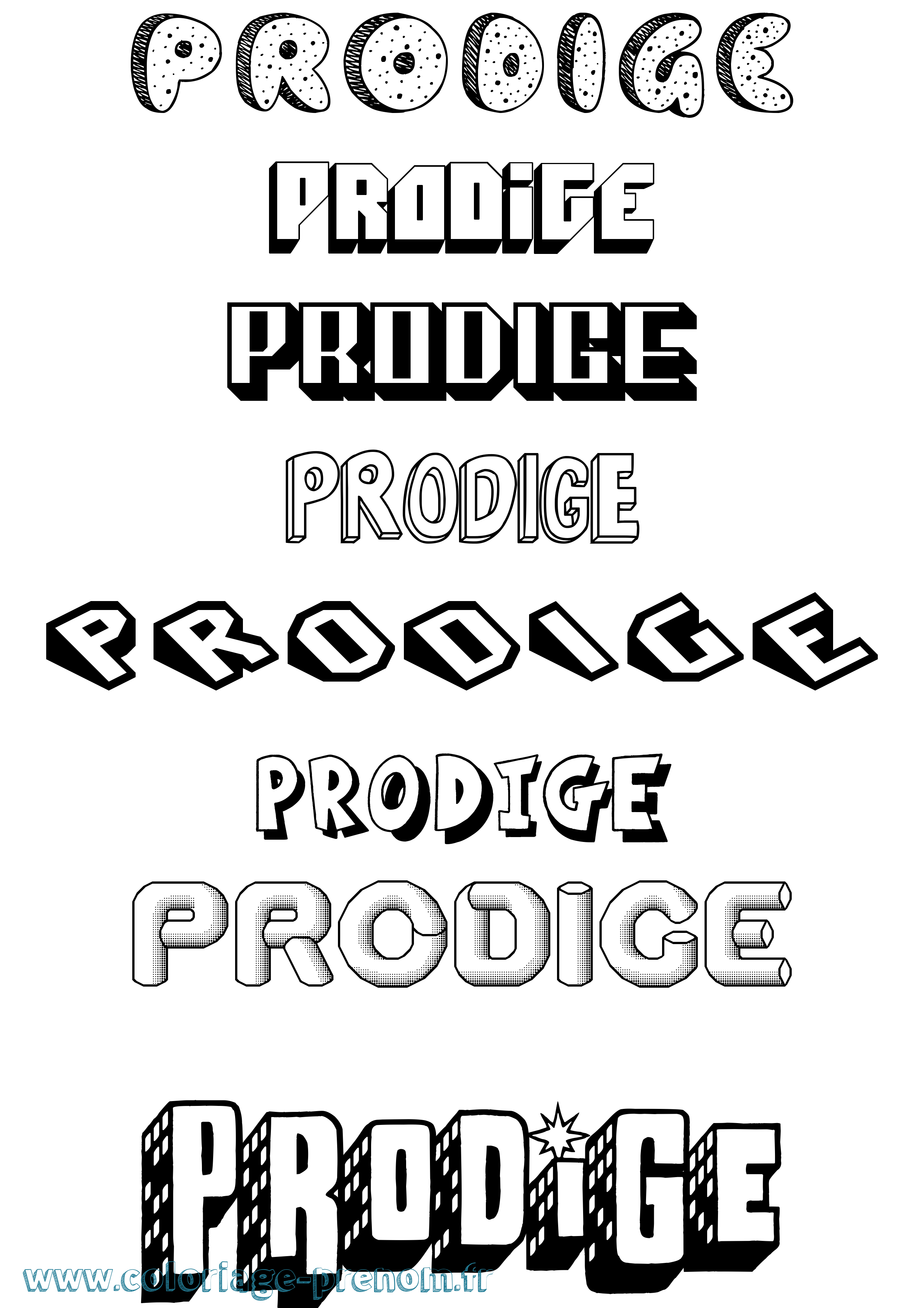 Coloriage Prodige Effet 3D Coloriage prénom Prodige Effet 3D