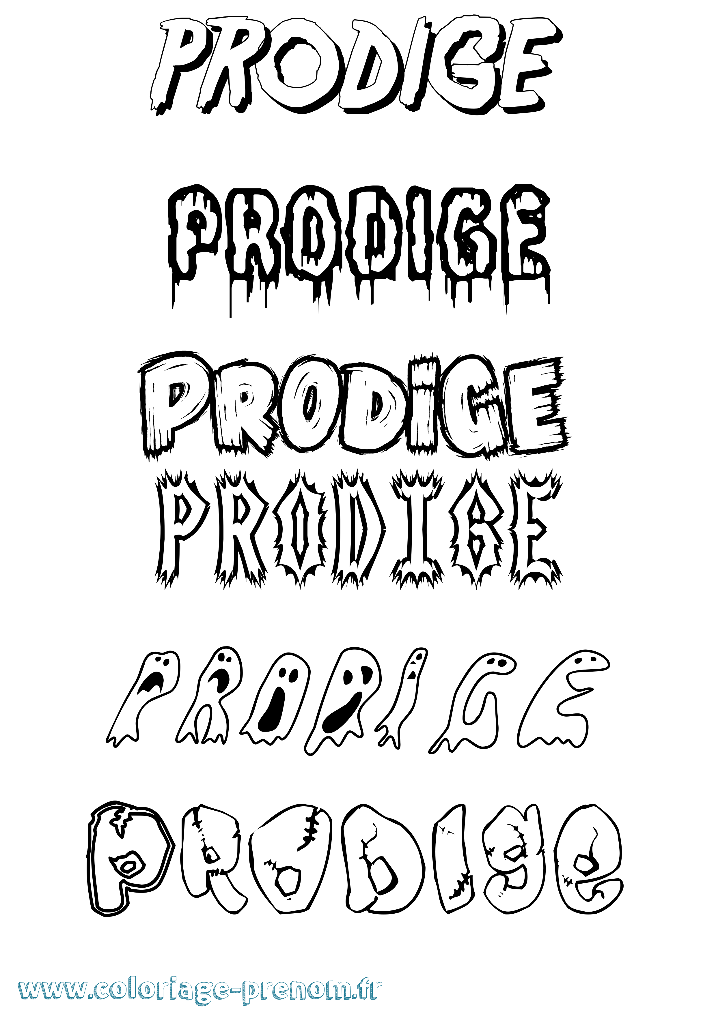 Coloriage Prodige Frisson Coloriage prénom Prodige Frisson