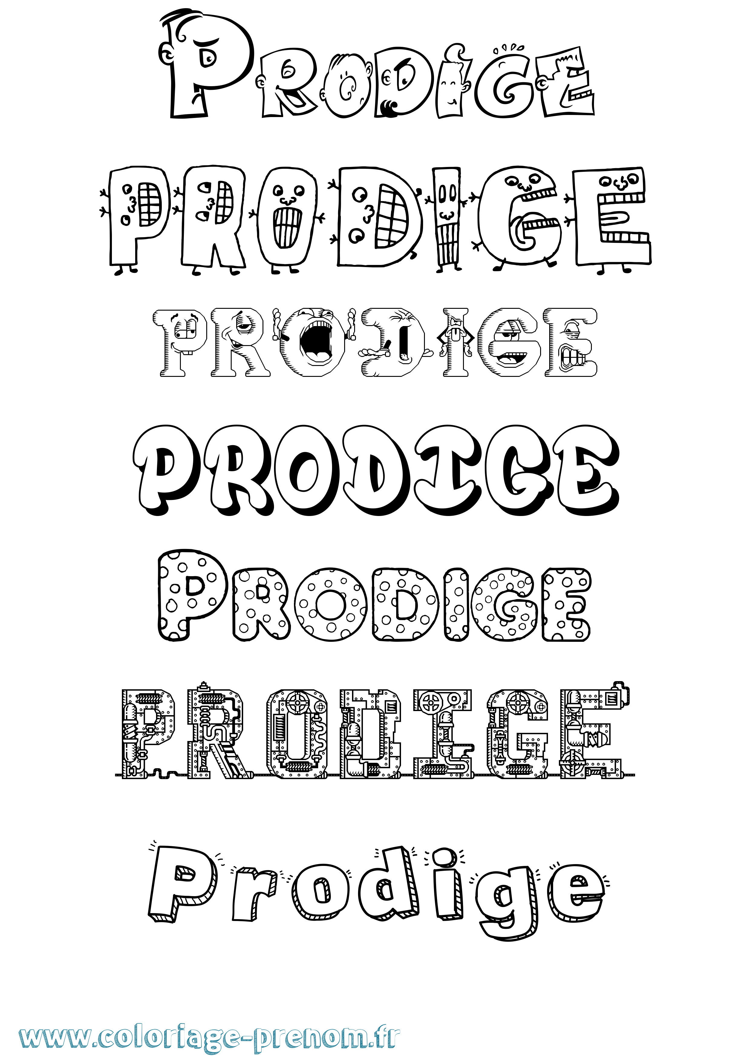 Coloriage Prodige Fun Coloriage prénom Prodige Fun