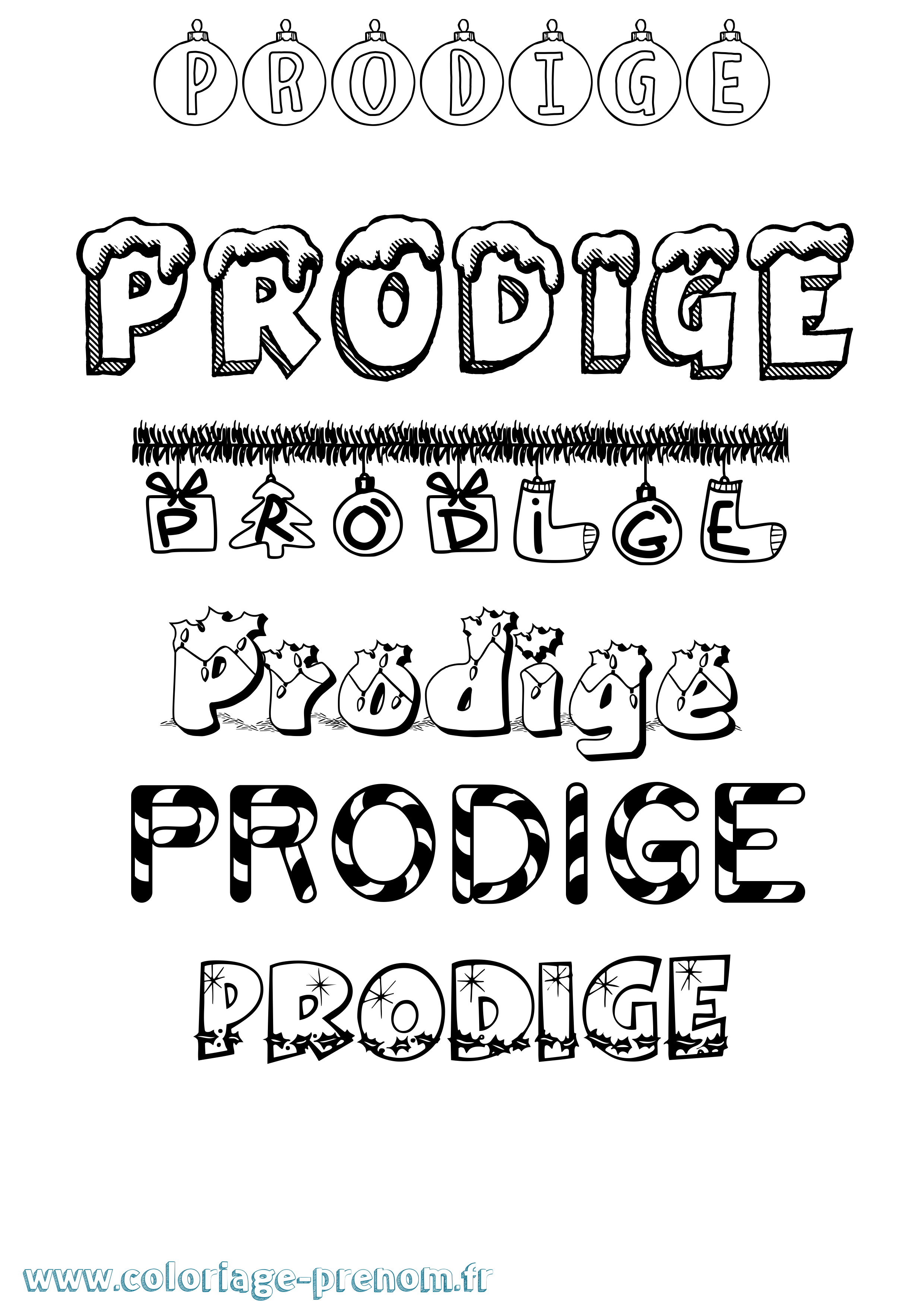 Coloriage Prodige Noël Coloriage prénom Prodige Noël