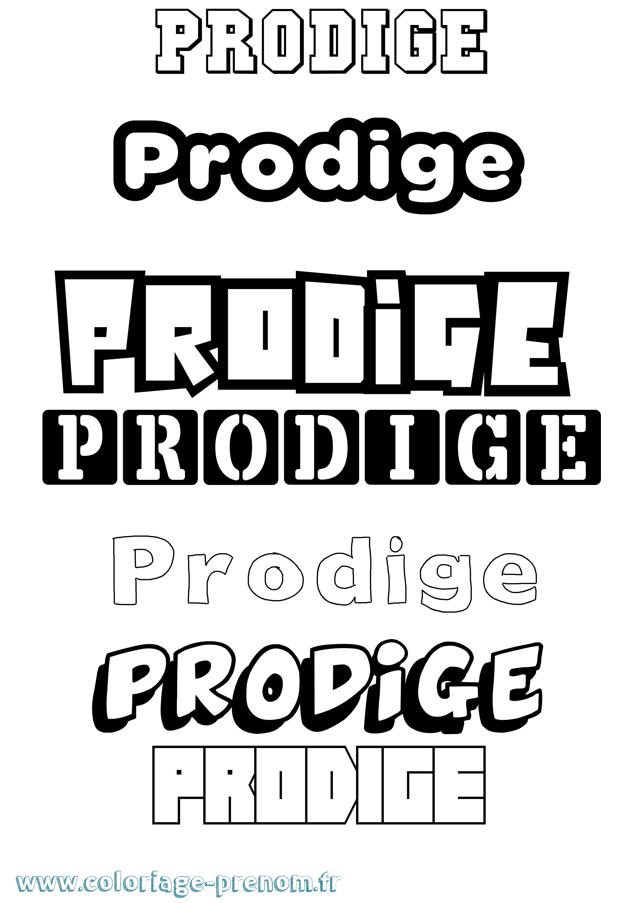 Coloriage Prodige Simple Coloriage prénom Prodige Simple