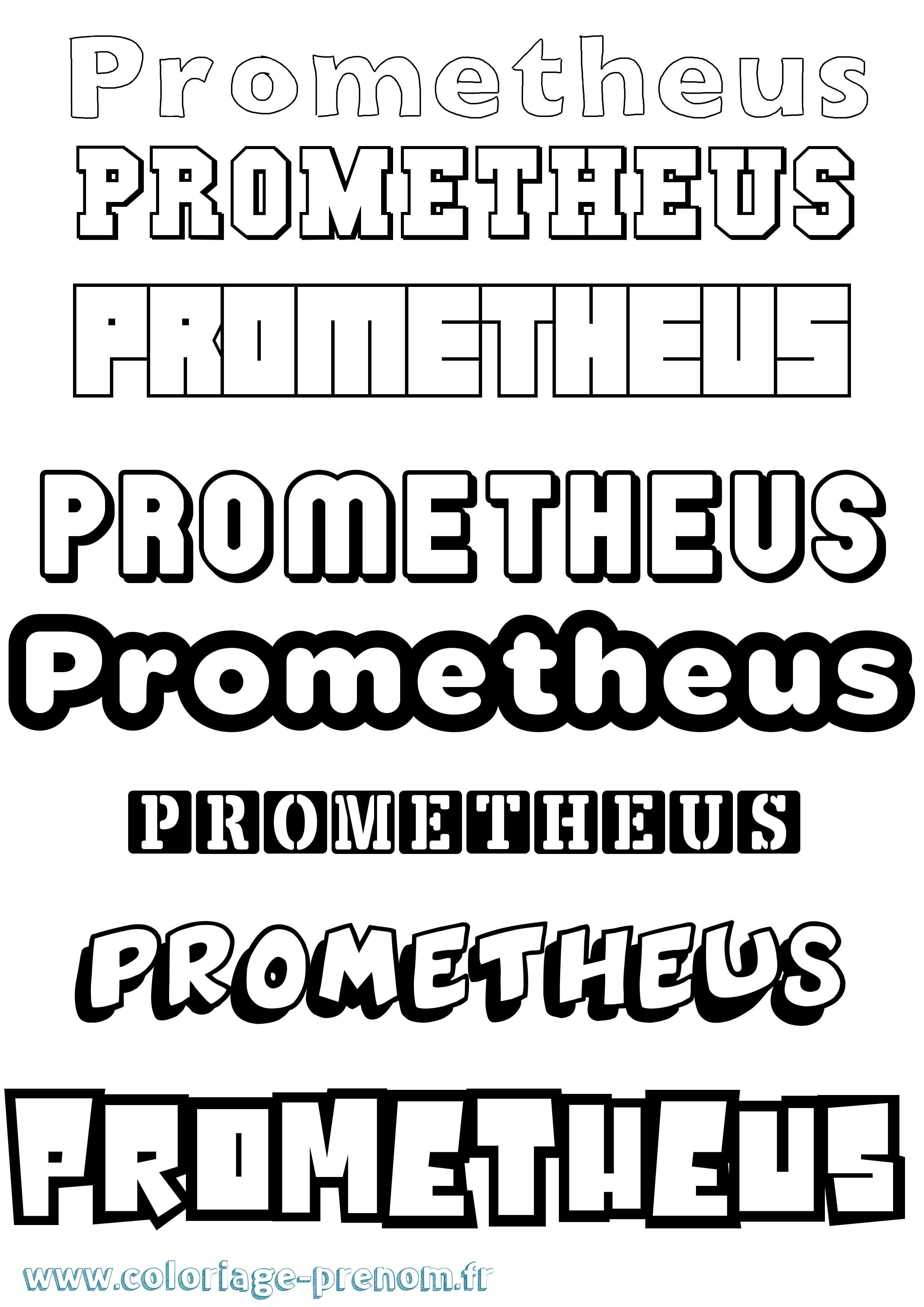 Coloriage Prometheus Simple Coloriage prénom Prometheus Simple